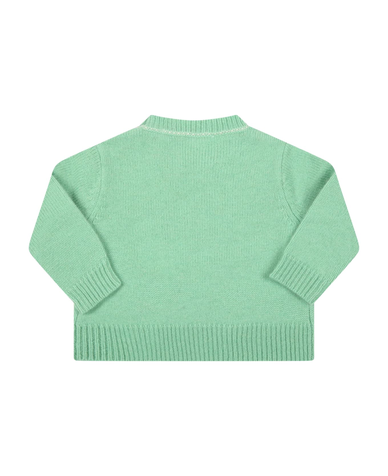 Marni Green Sweater For Baby Kids With Logo - Green