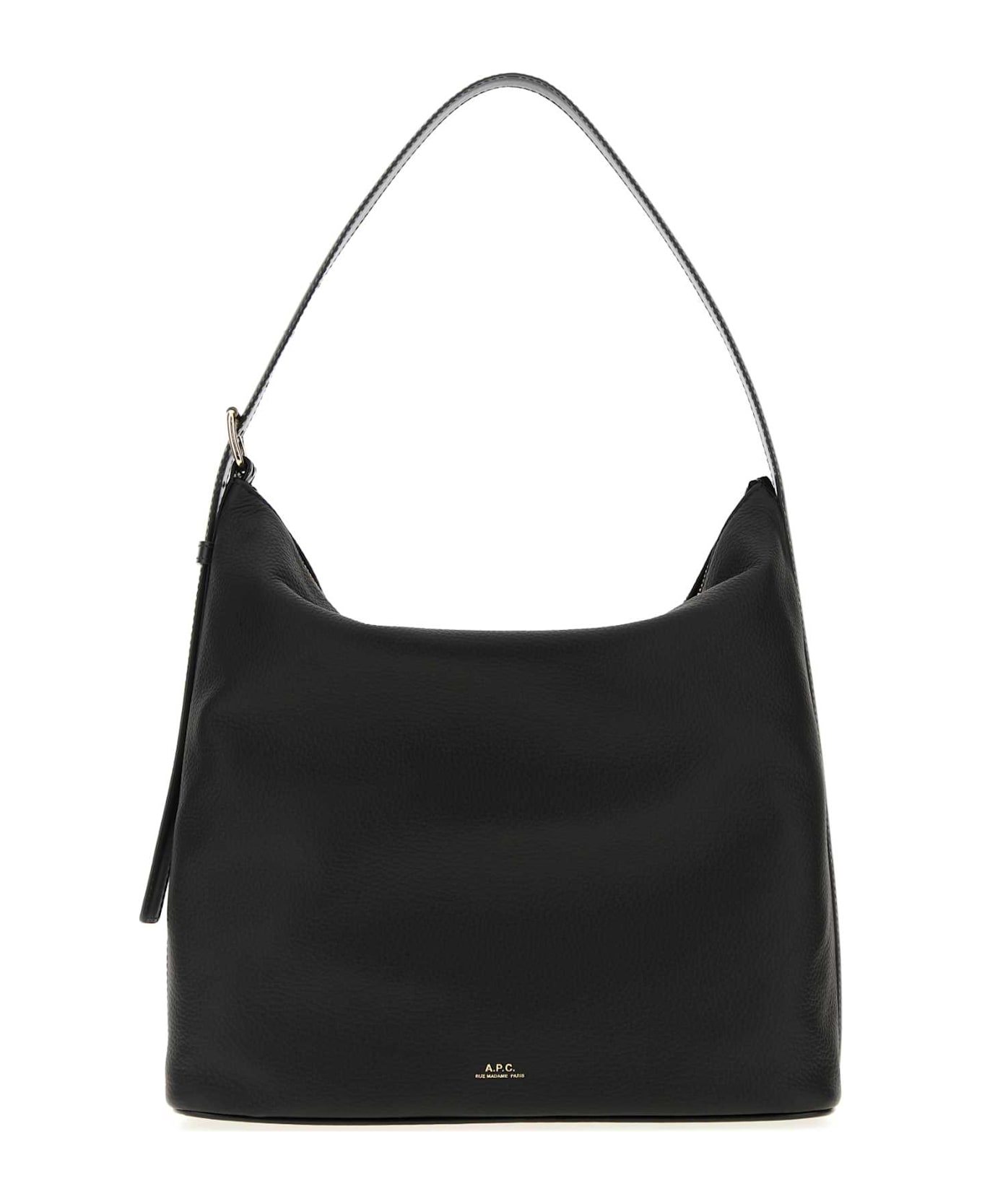 A.P.C. Black Leather Vera Shoulder Bag - NOIR