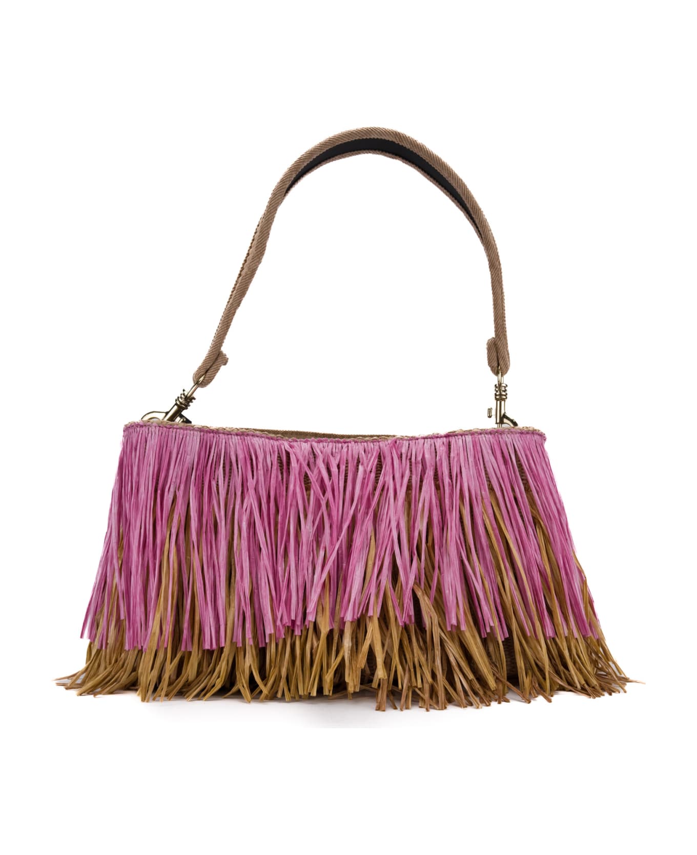 Viamailbag Jasmine Fringe Bag - Pink/natural