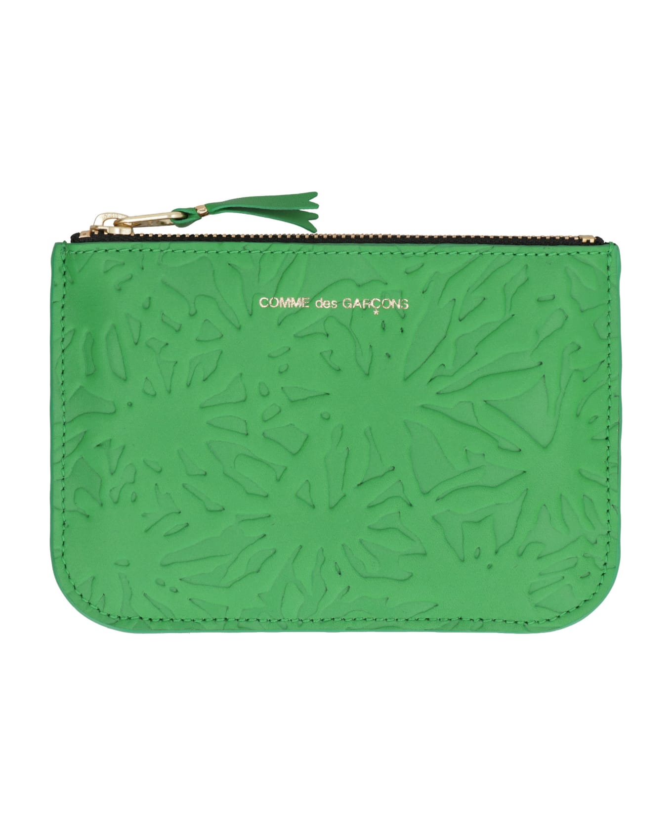 Comme des Garçons Wallet Small Leather Flat Pouch - green