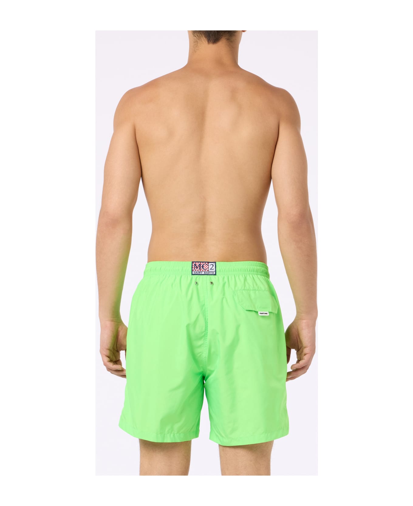 MC2 Saint Barth Man Lightweight Fabric Fluo Green Swim Shorts Lighting Pantone | Pantone® Special Edition - FLUO