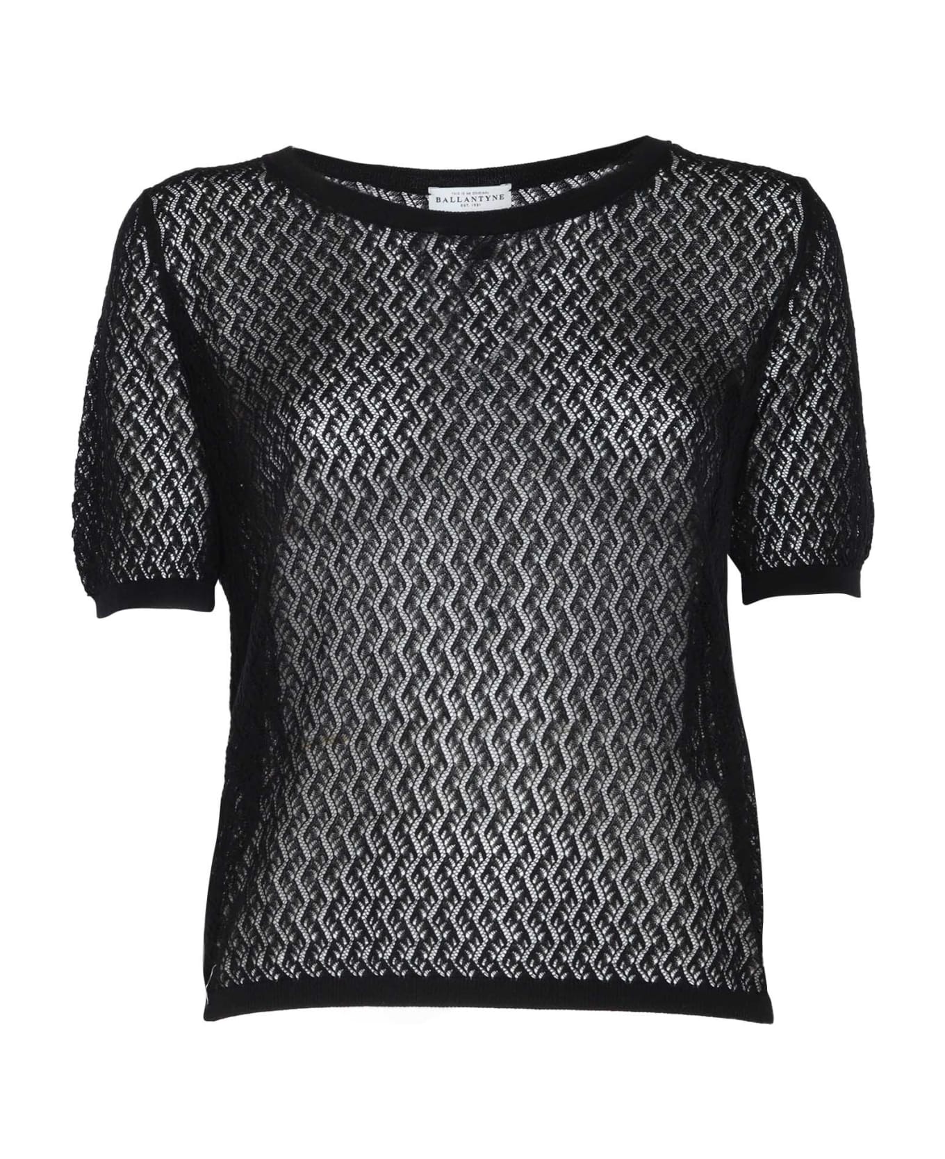 Ballantyne Black Perforated Sweater - BLACK