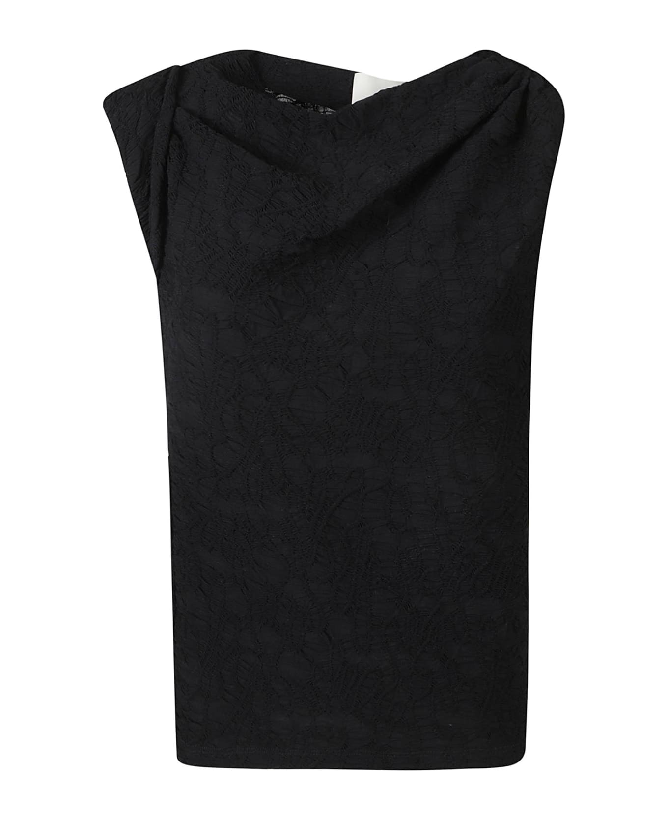 Isabel Marant Crinkled Asymmetric Jersey Top - Black