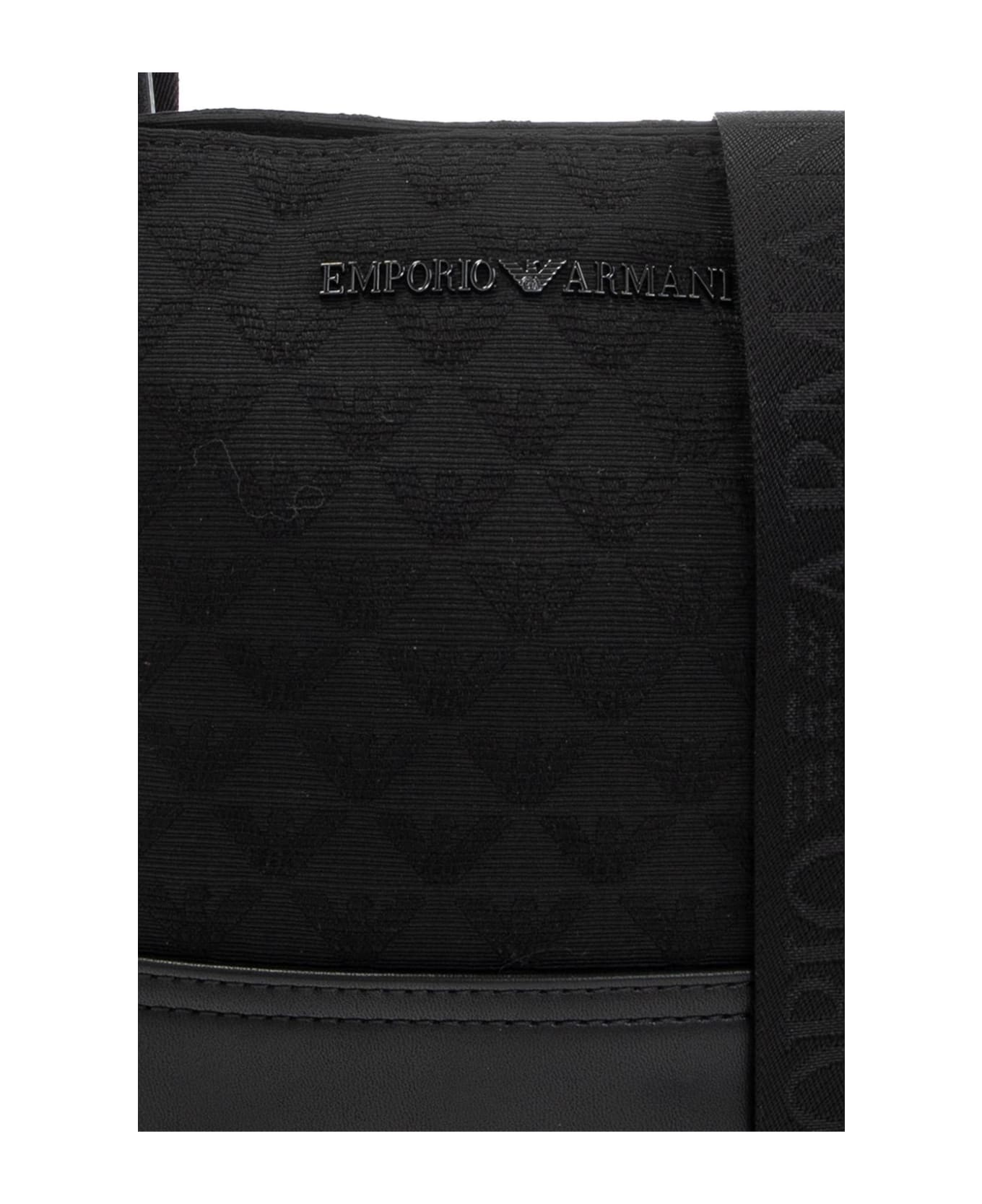 Emporio Armani Shoulder Bag With Logo - Nero