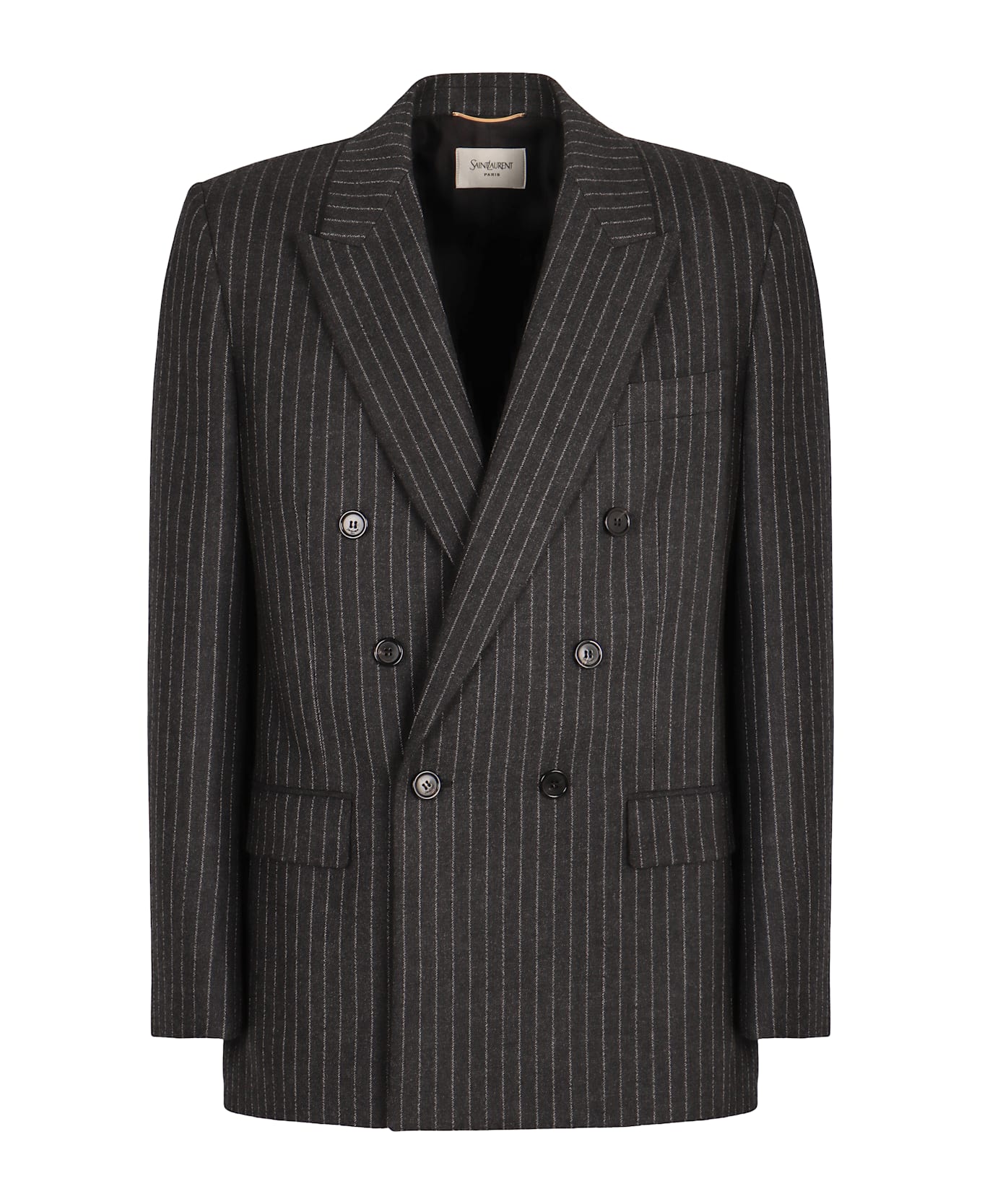 Saint Laurent Double-breasted Wool Jacket - grey