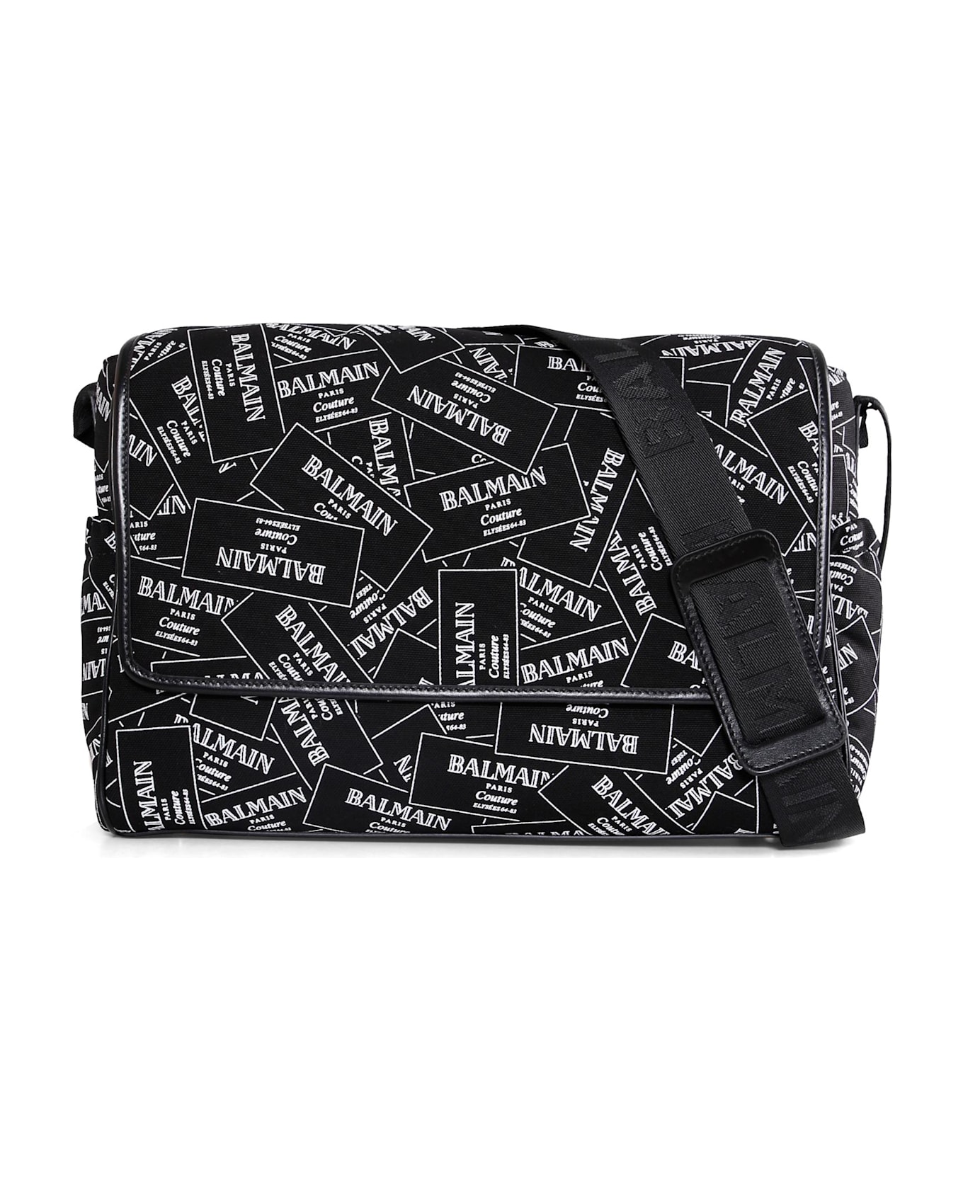 Balmain Black Changing Bag For Babykids With Logo - Black