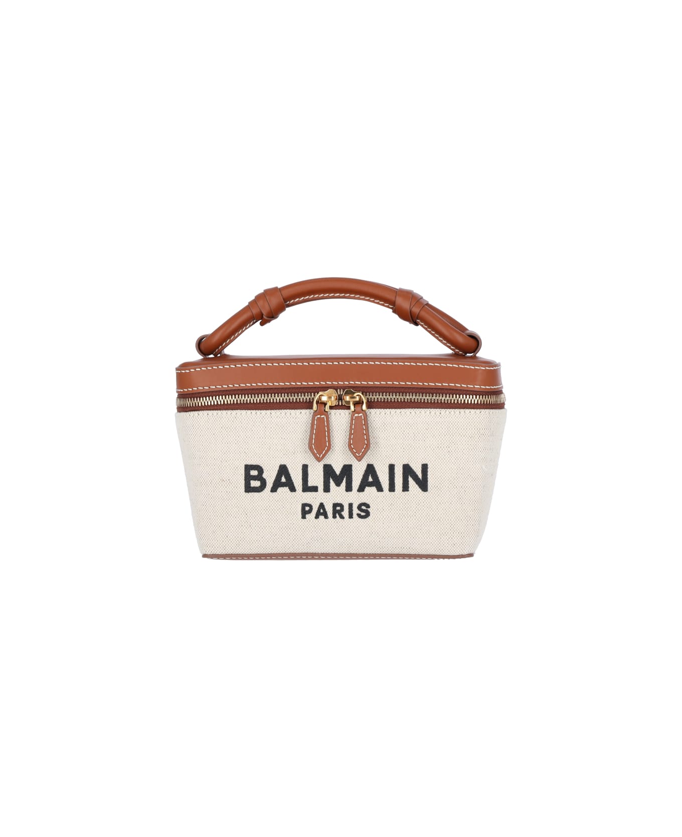 Balmain 
b-army Vanity
 Beige Canvas Bag - Cream