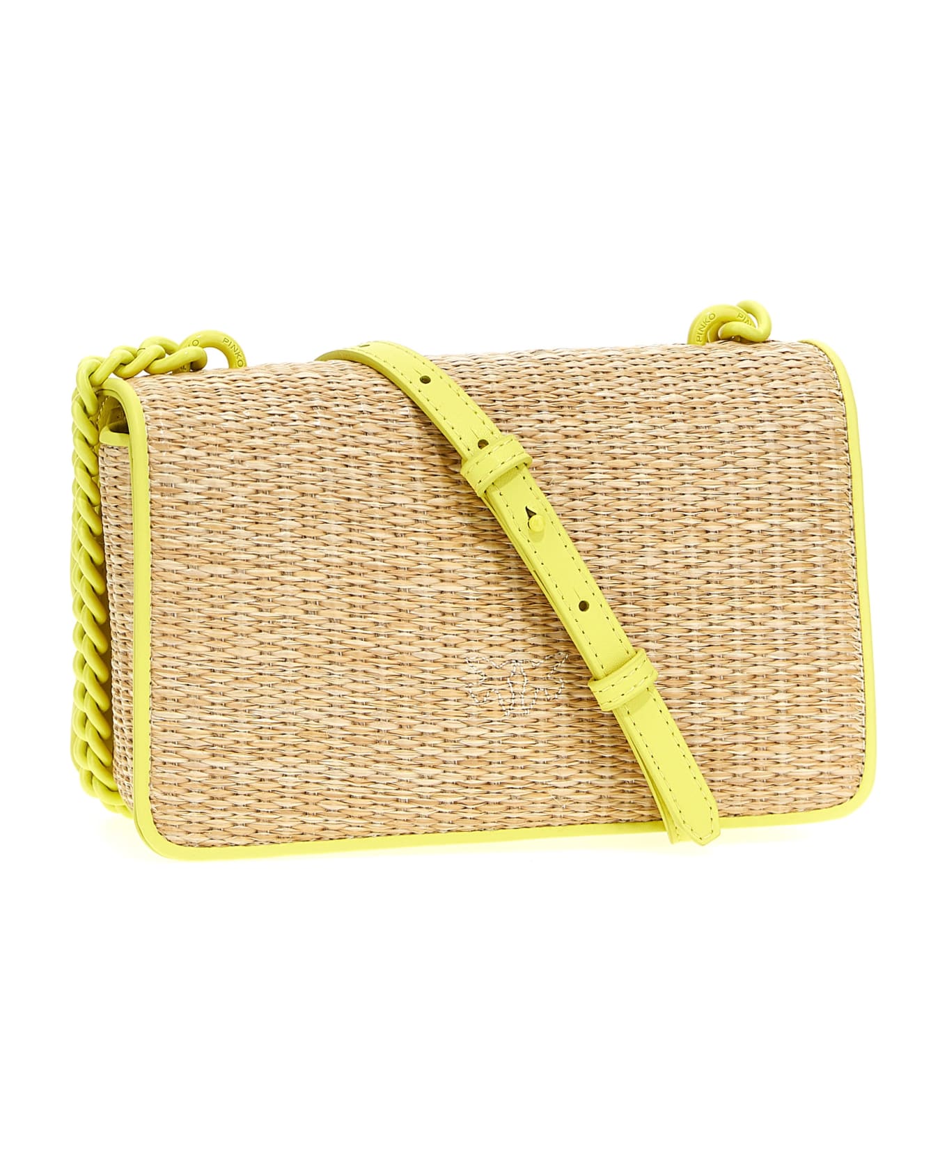 Pinko 'mini Love Bag Light' Crossbody Bag - Naturale/giallo-block color ショルダーバッグ
