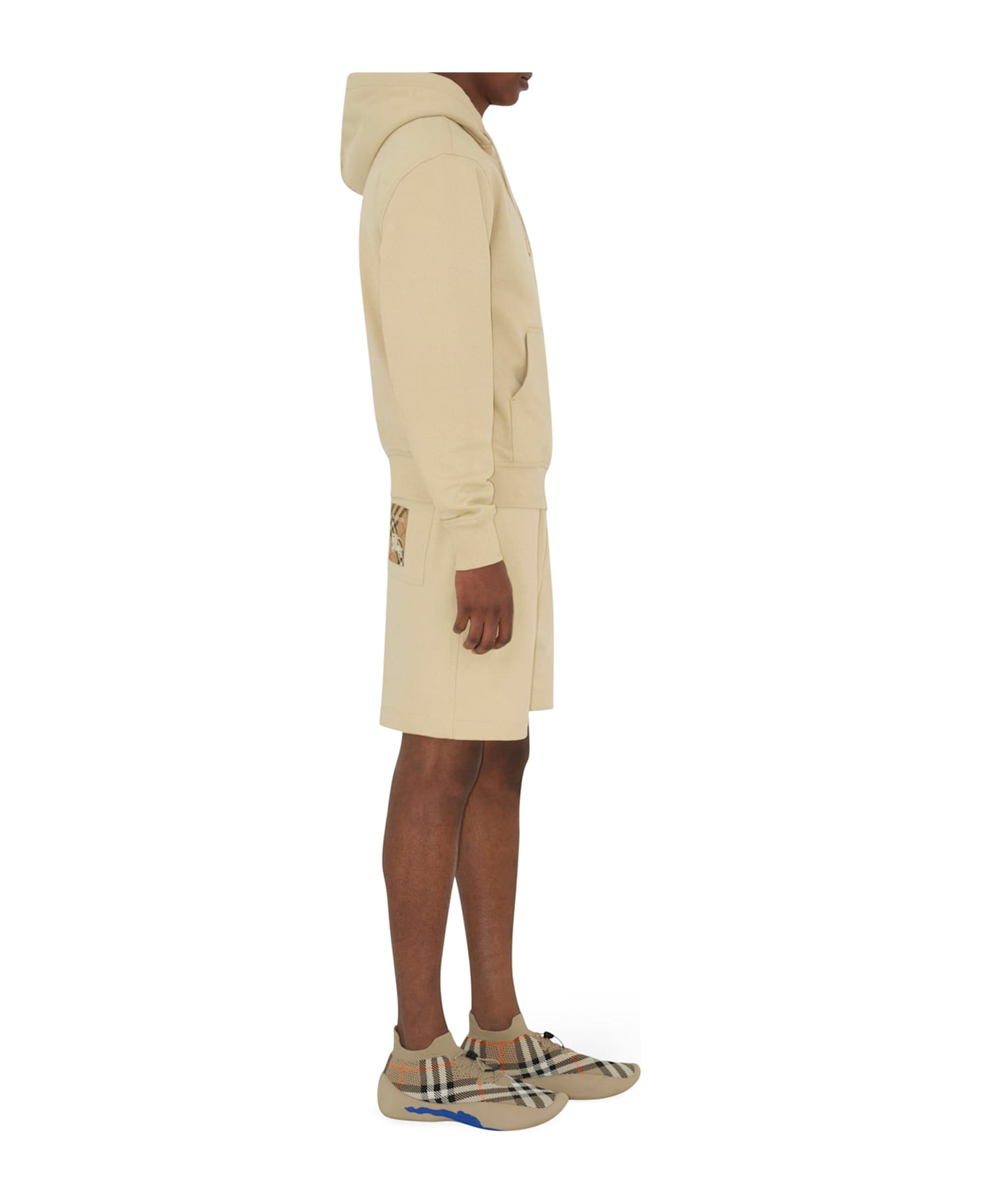 Burberry Check Label Sports Shorts - Nutmeg