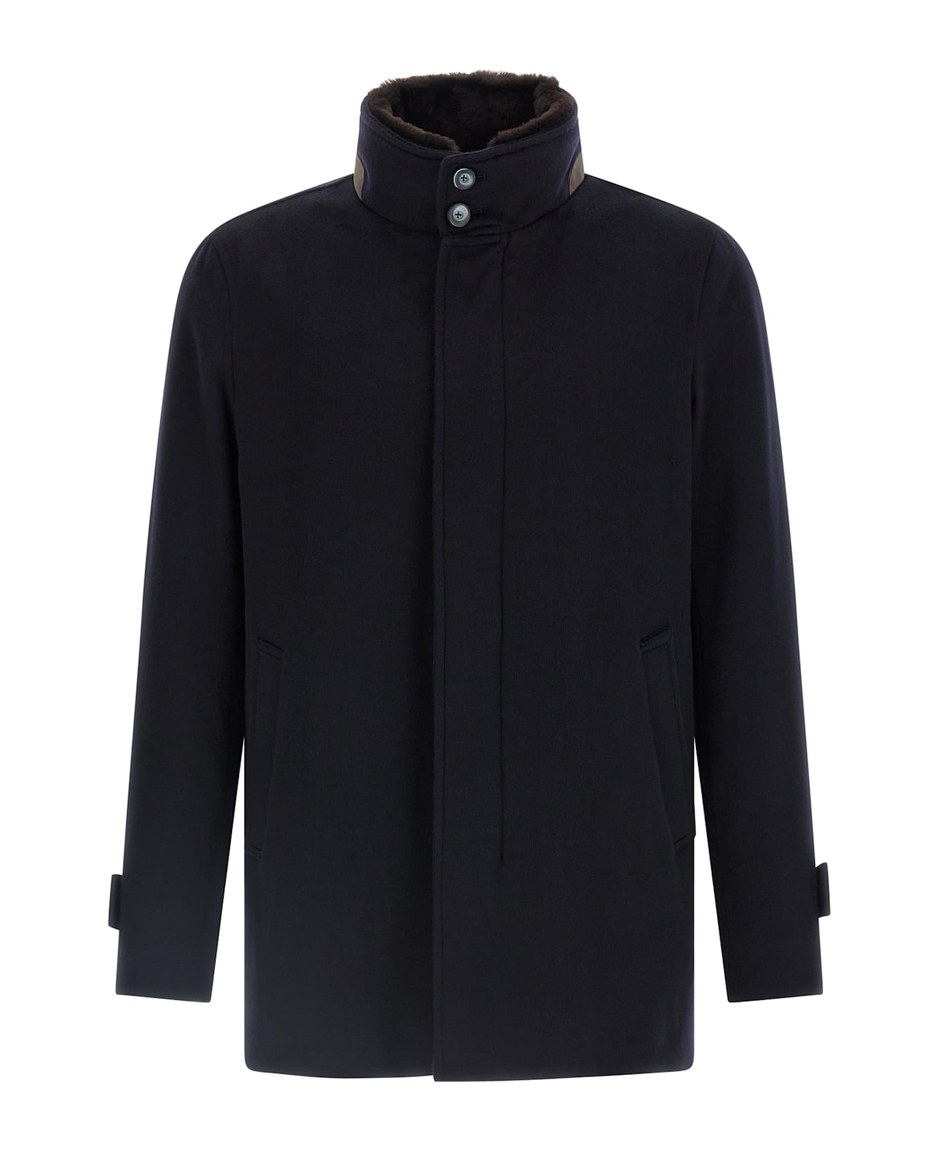 Herno Car Coat Cashmere - Blue
