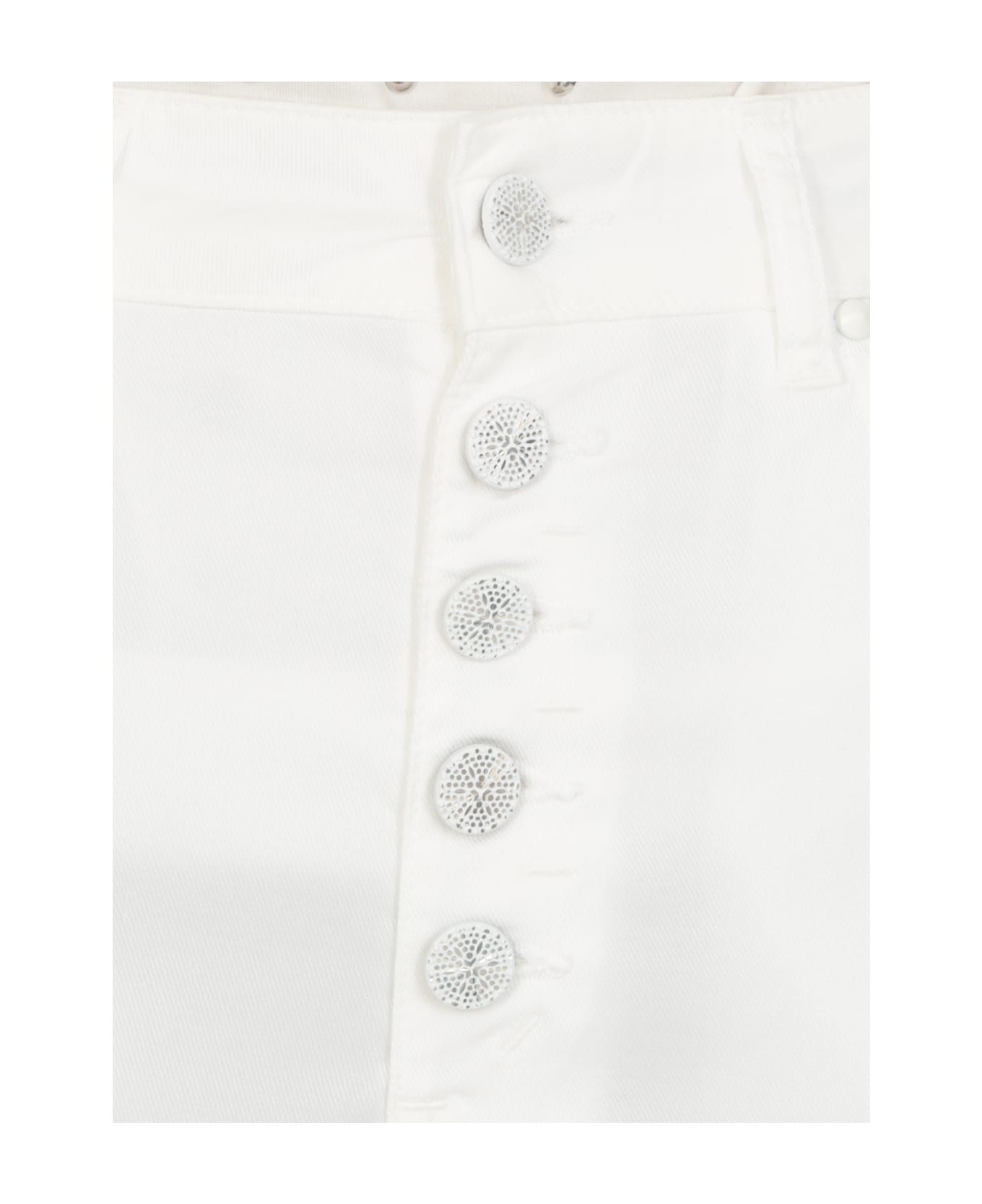 Dondup Cotton Blend Trousers - White