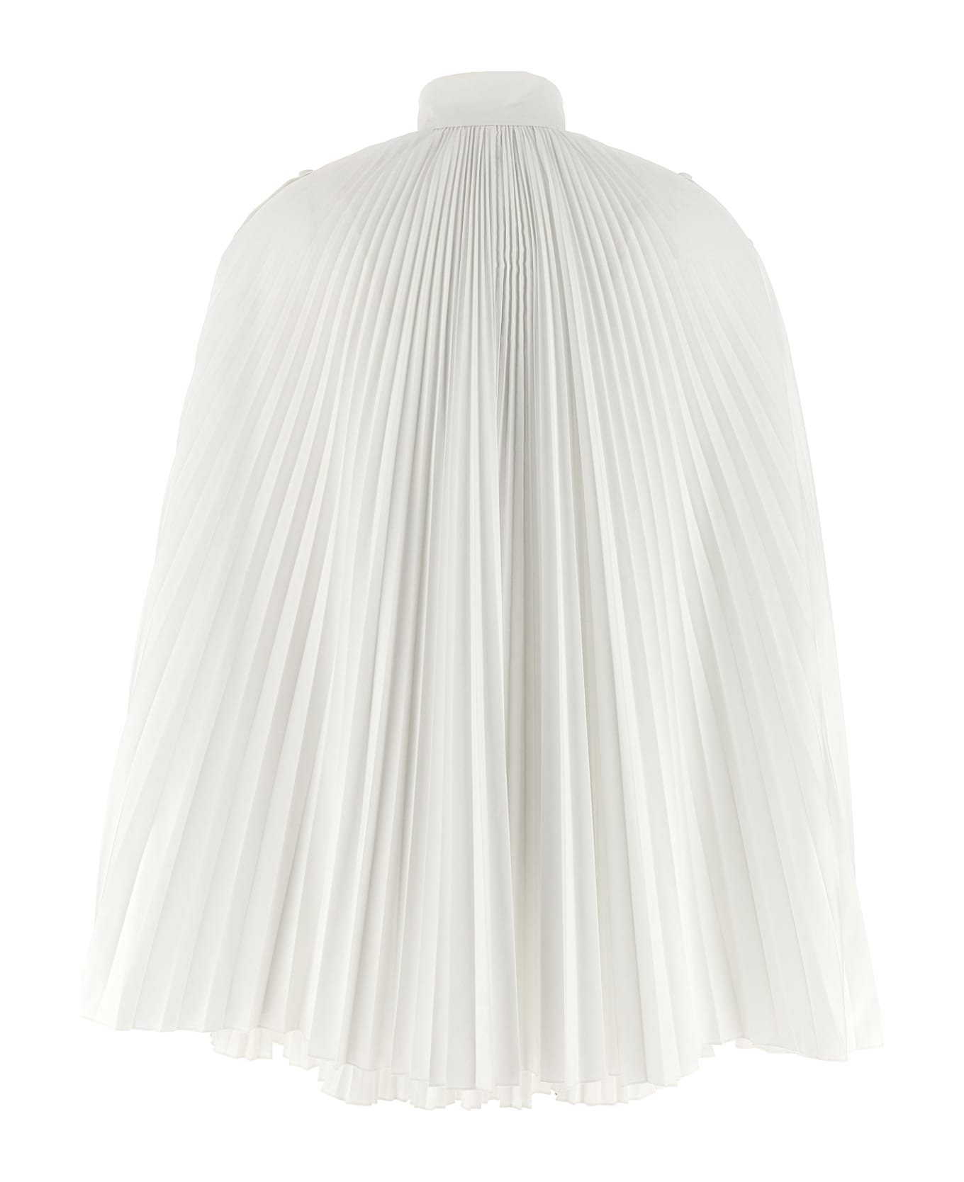 Giovanni Bedin Pleated Dress With Cape - White