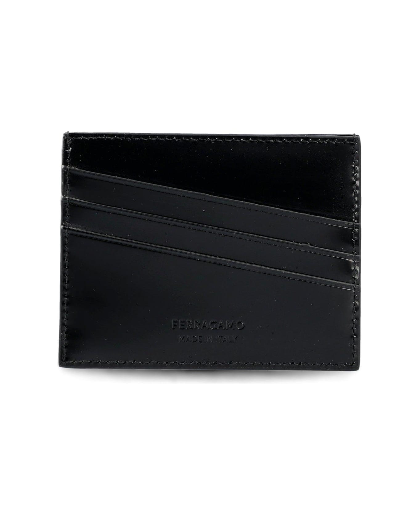 Ferragamo Logo Embossed Cardholder - Black 財布
