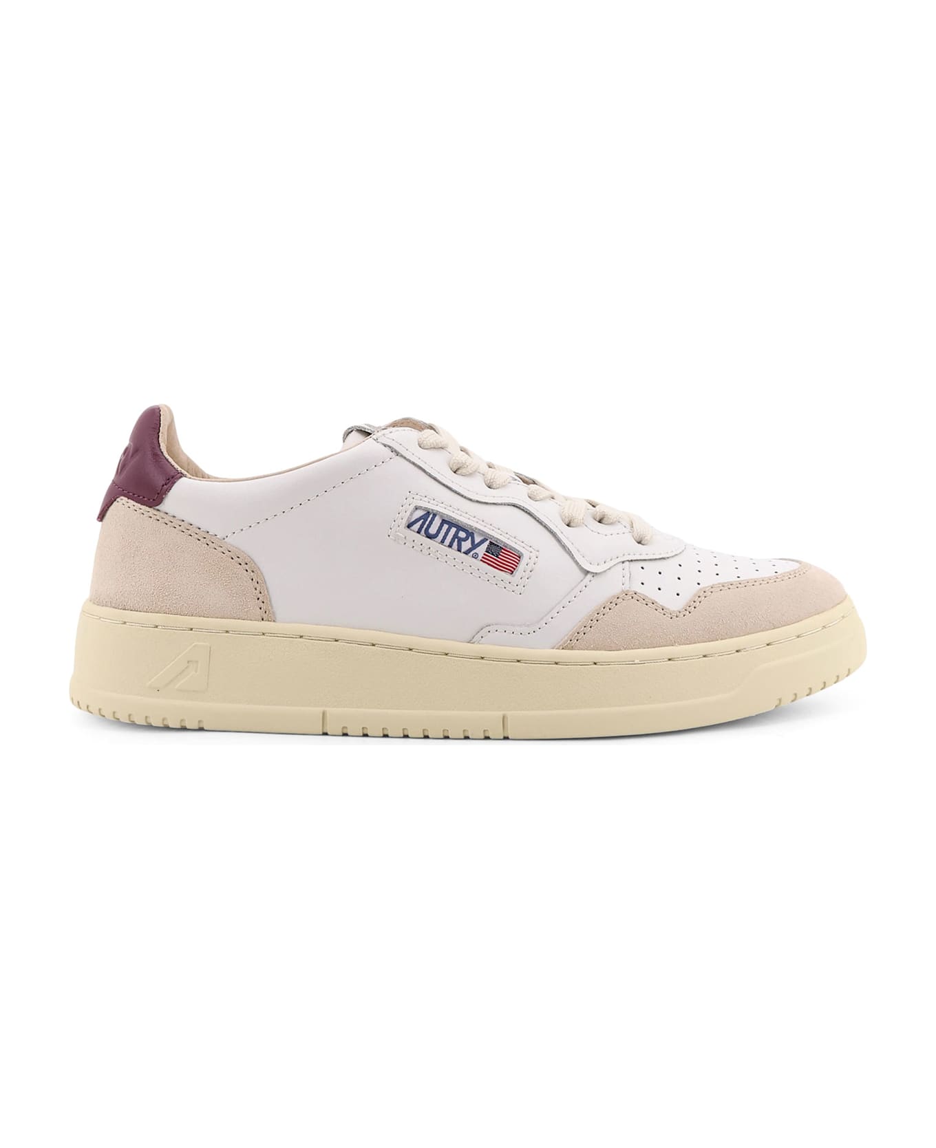Autry Medalist Low Leather Low-top Sneakers - BIANCO BORDEAUX