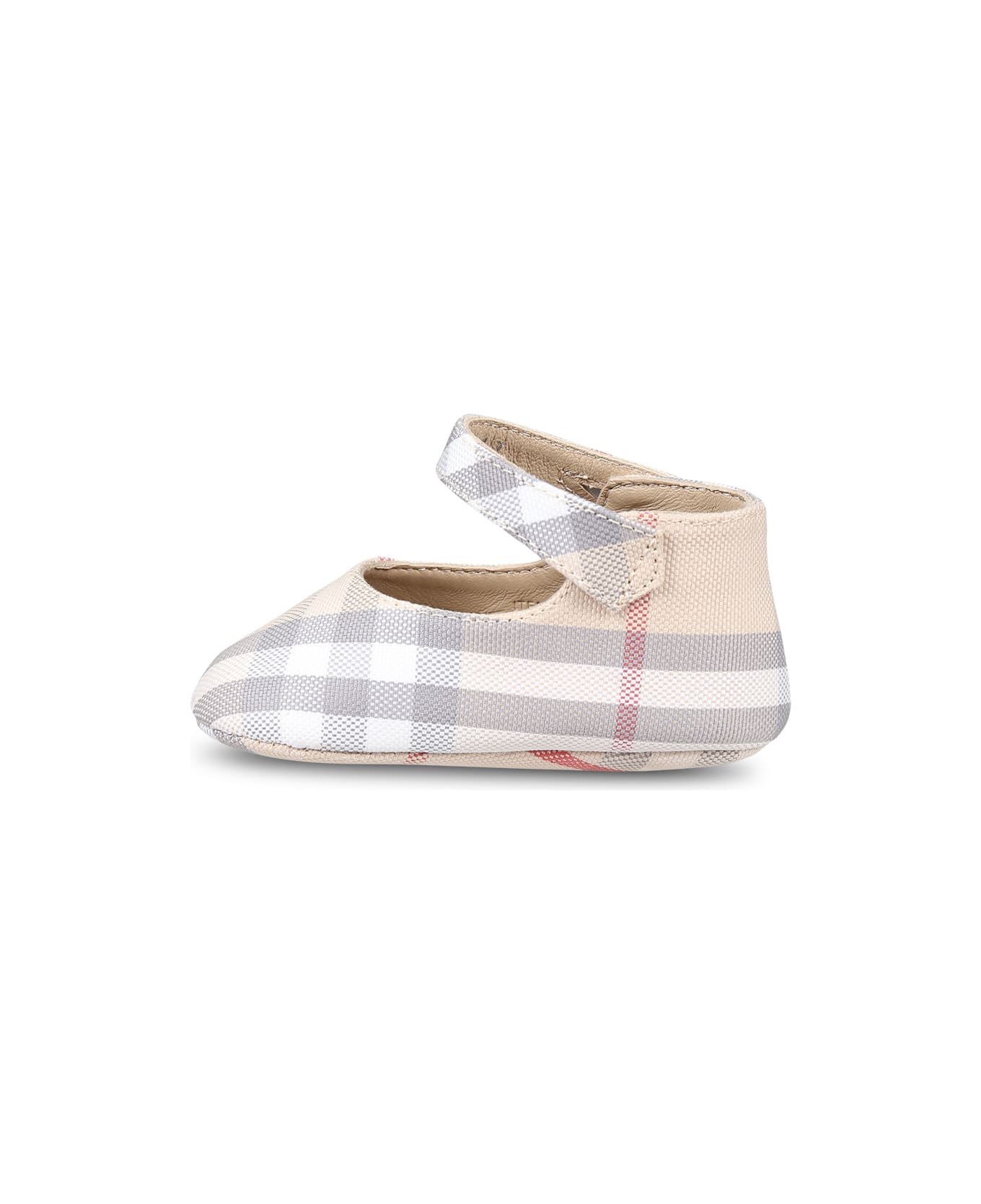 Burberry Beige Mary Jane Ballet Flats For Baby Girl Vintage Check - Pale Stone