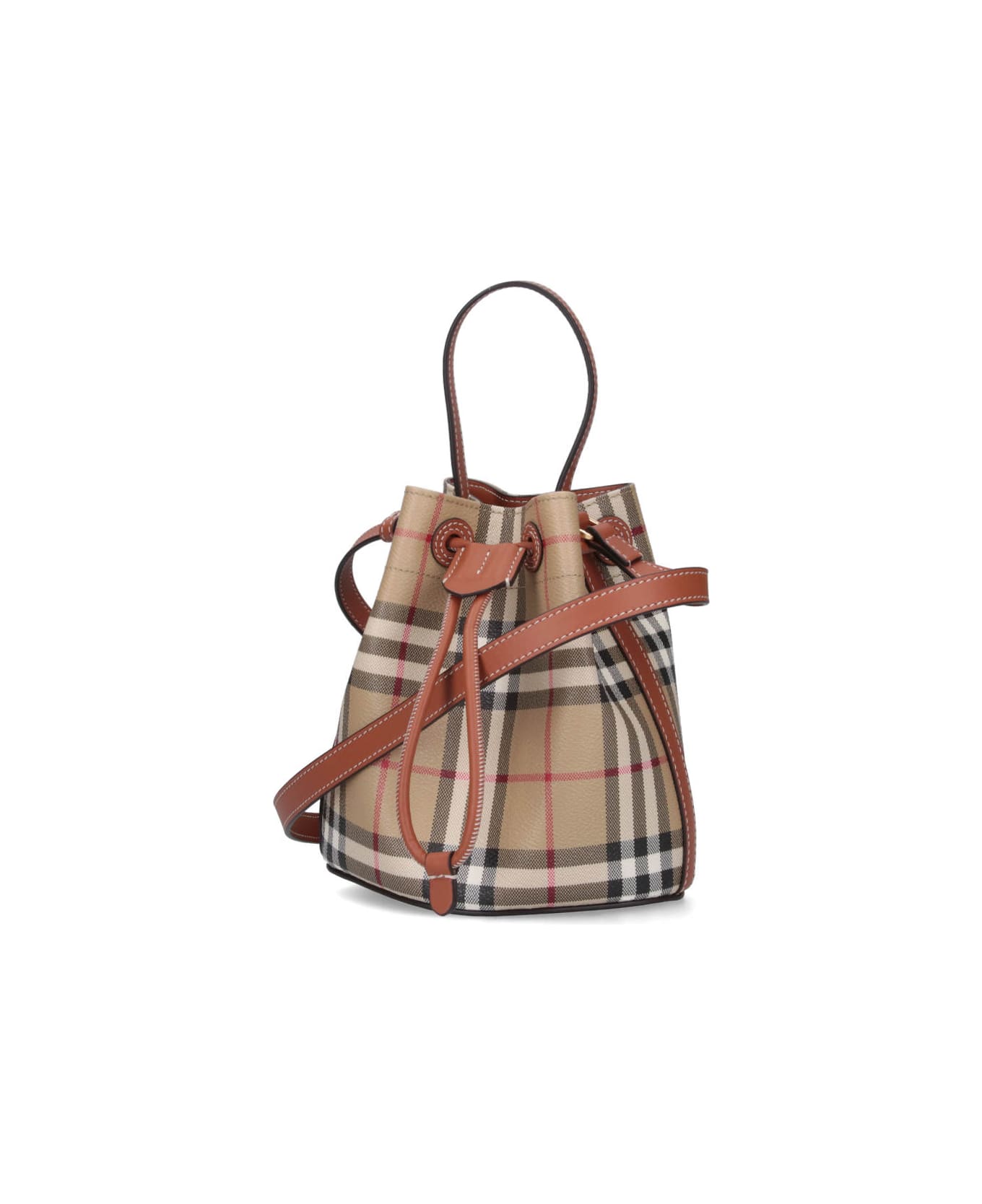 Burberry "tb" Mini Bucket Bag - Brown