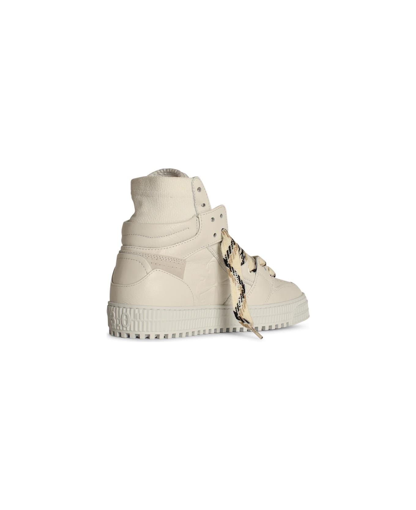 Off-White '3 Off Court' White Leather Blend Sneakers - WHITE WHITE