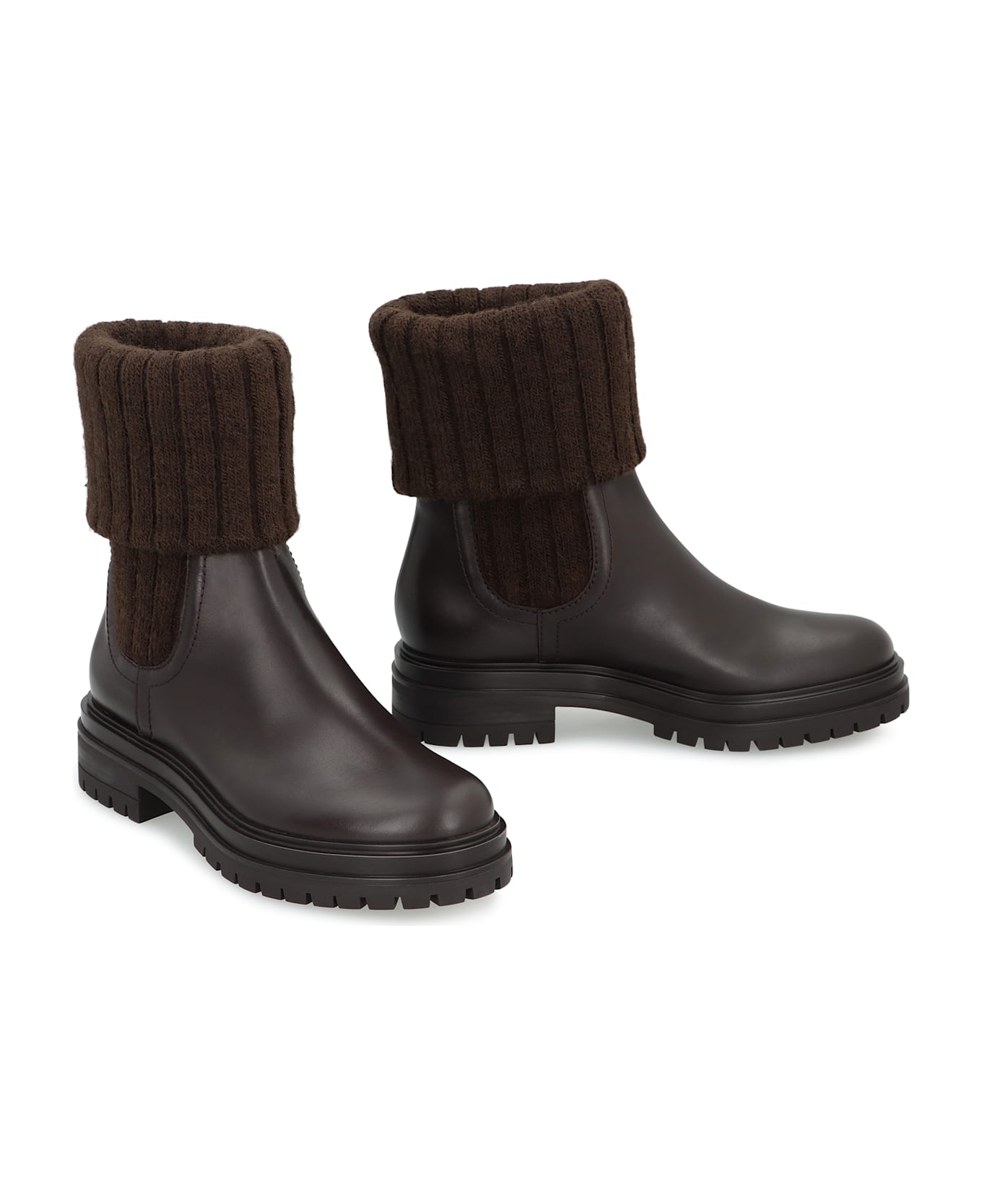 Gianvito Rossi Tenney Leather Chelsea Boots - brown