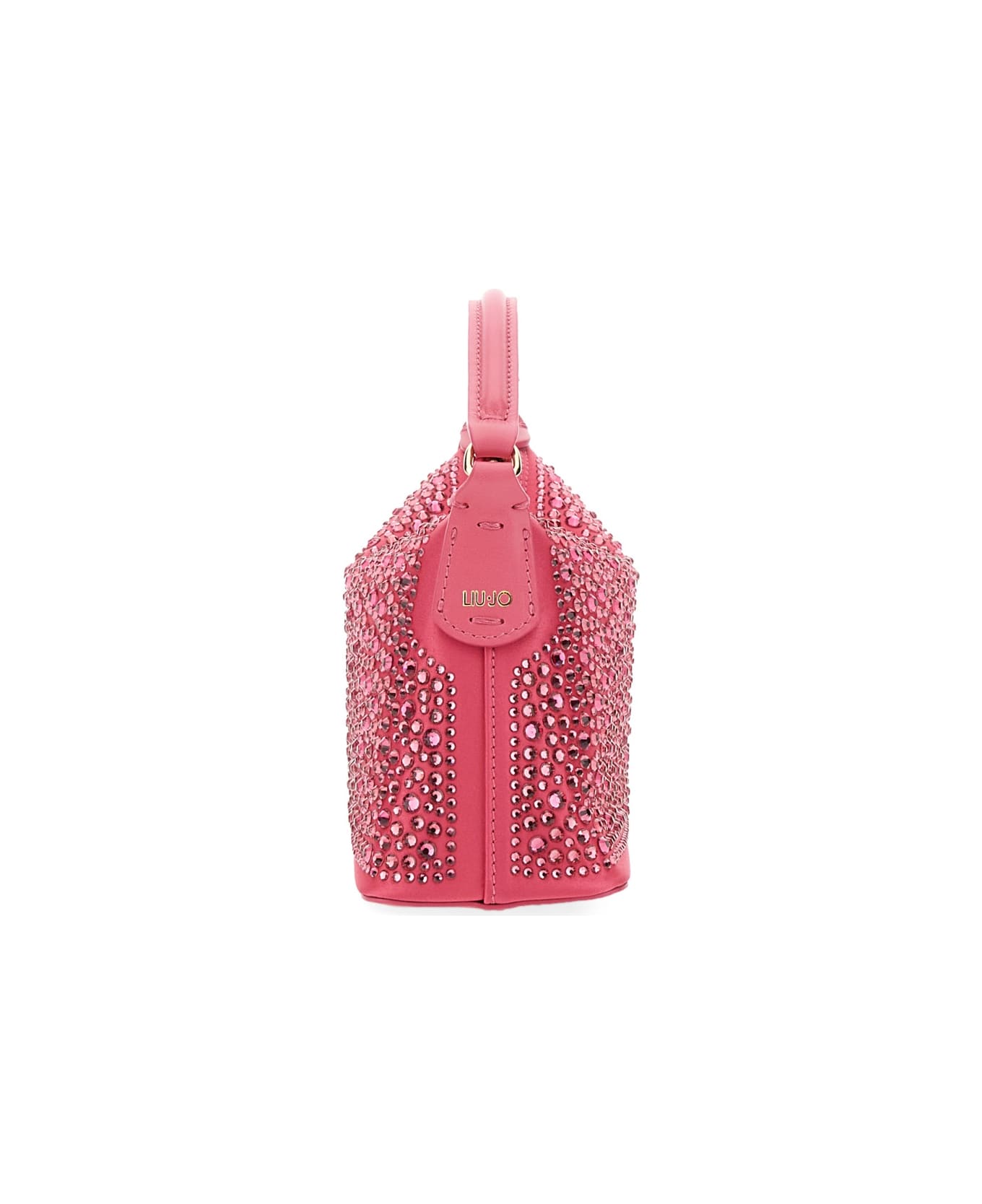 Liu-Jo Mini Hobo Bag With Rhinestones - FUCHSIA