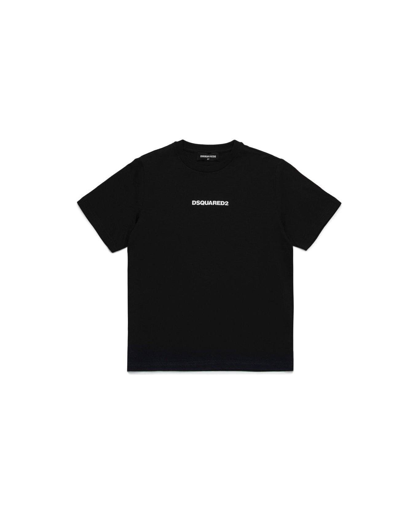 Dsquared2 Logo Detailed Crewneck T-shirt - Black