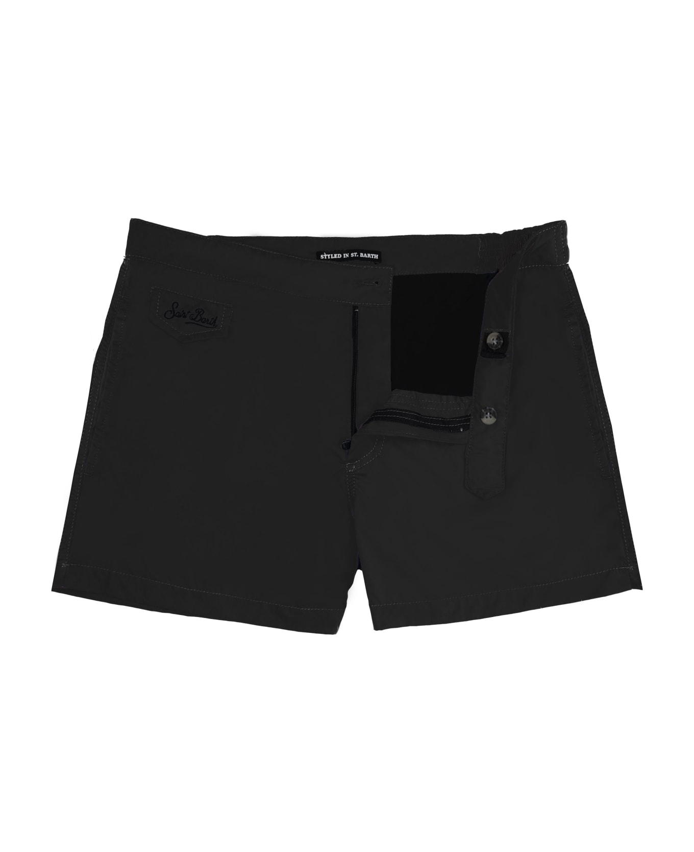 MC2 Saint Barth Black Man Swim Shorts - BLACK