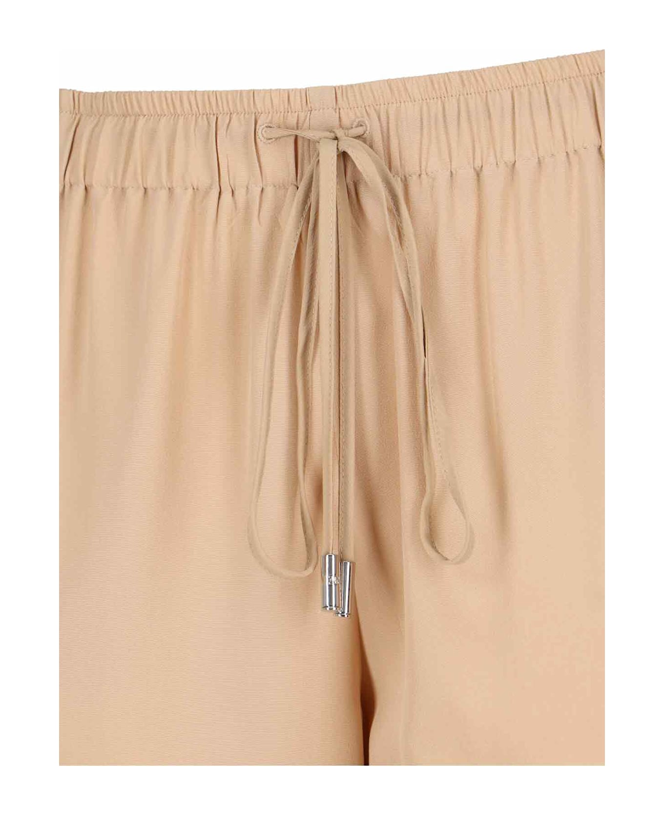 Ermanno Scervino Wide Silk Trousers - Beige