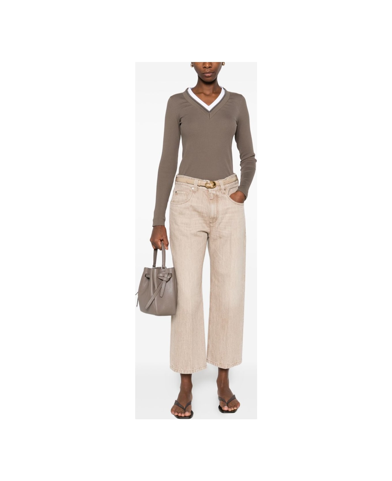 Brunello Cucinelli Beige Cotton Five-pocket - Beige