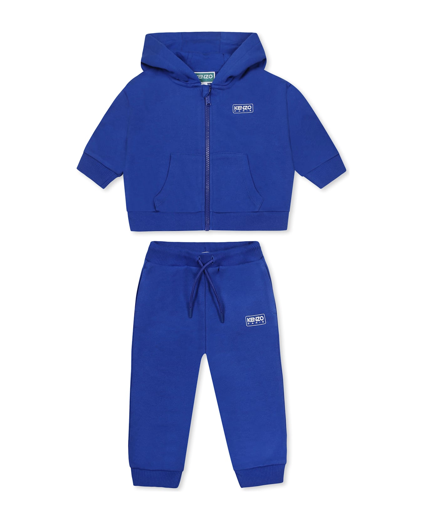 Kenzo Kids Blue Suit For Baby Boy With Logo - Blue