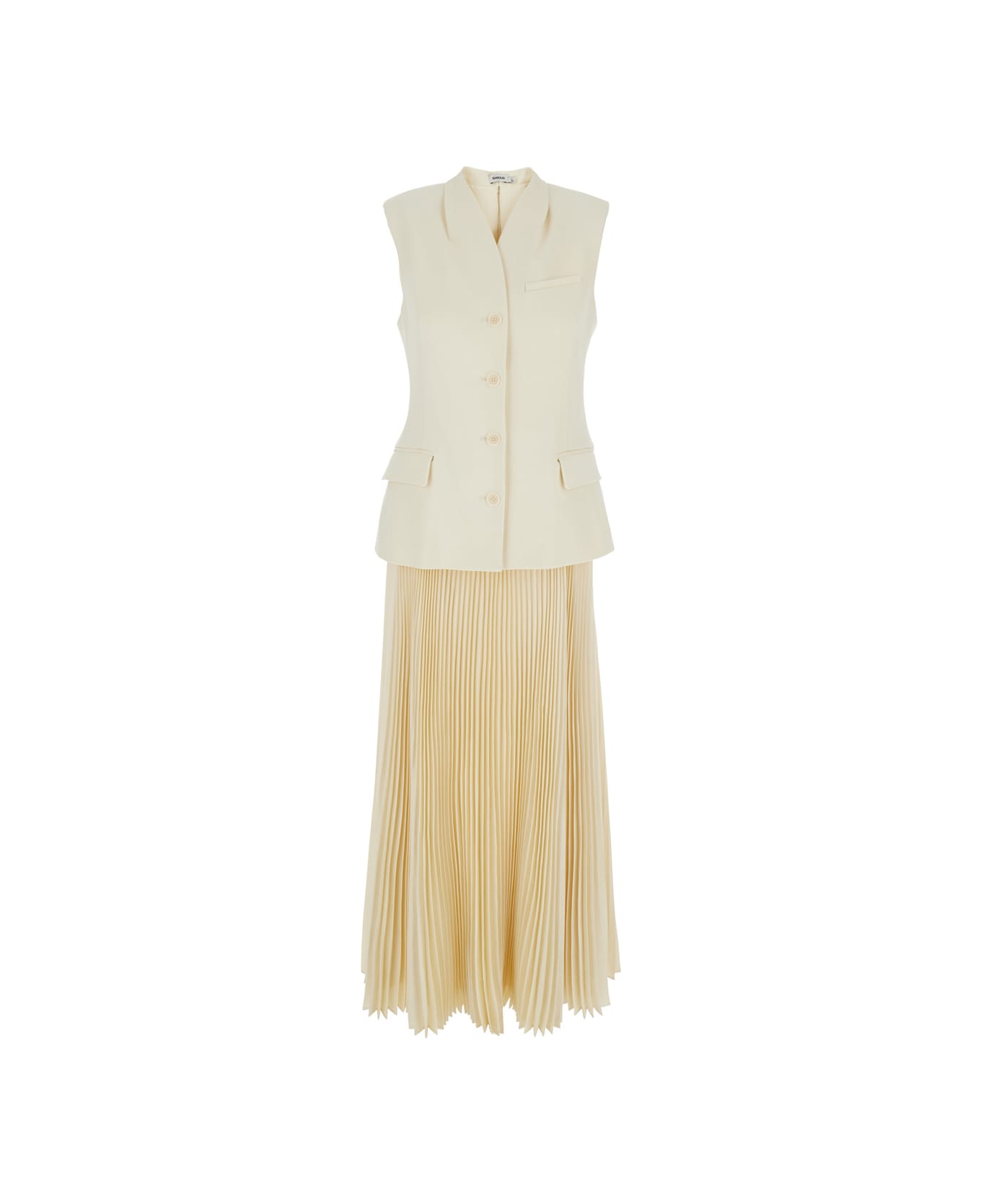 Simkhai 
georgina
 White Long Dress With Sleeveless Vest In Viscose Blend Stretch Woman - Bianco