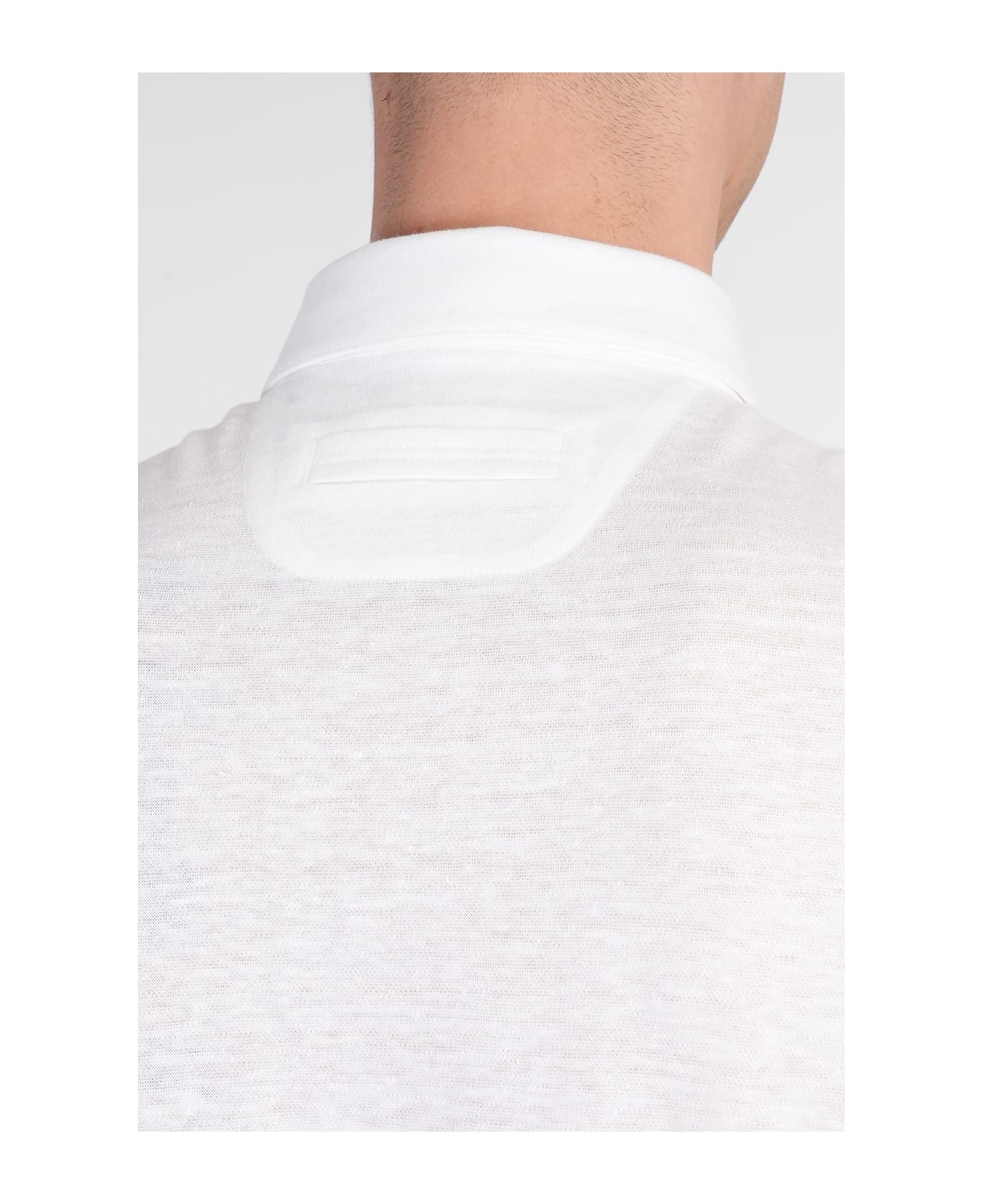 Zegna Polo In Beige Linen - beige