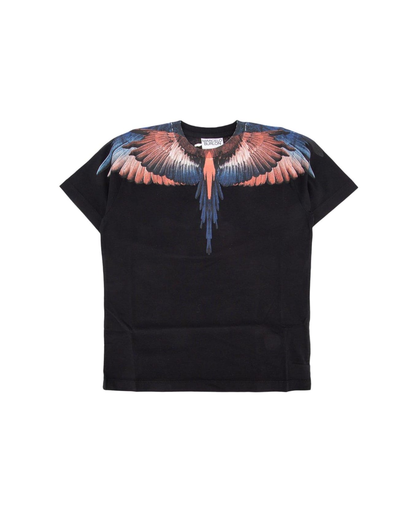 Marcelo Burlon Wings Printed Crewneck T-shirt - Black Co