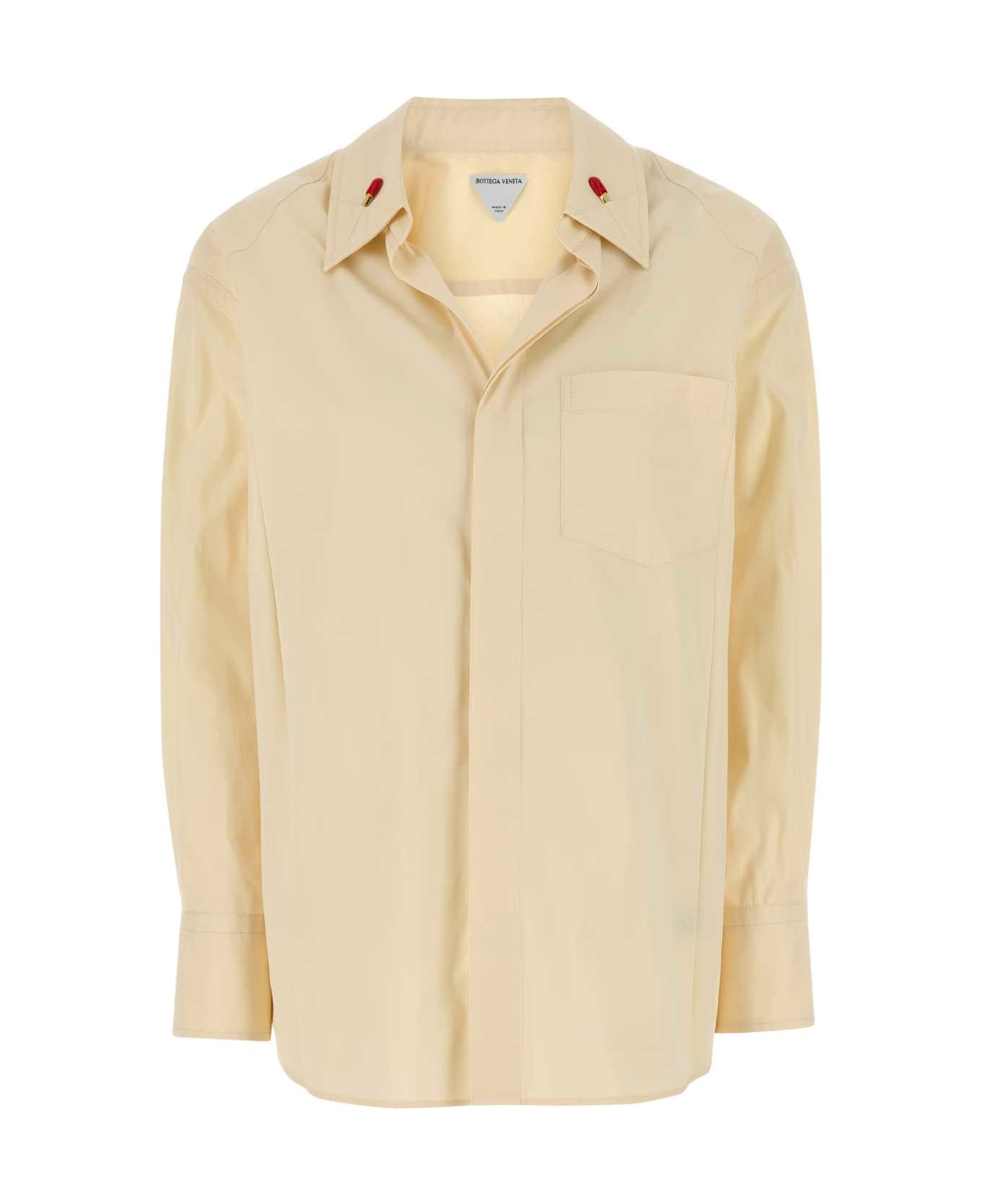 Bottega Veneta Cream Cotton Blend Shirt - PARCHMENT