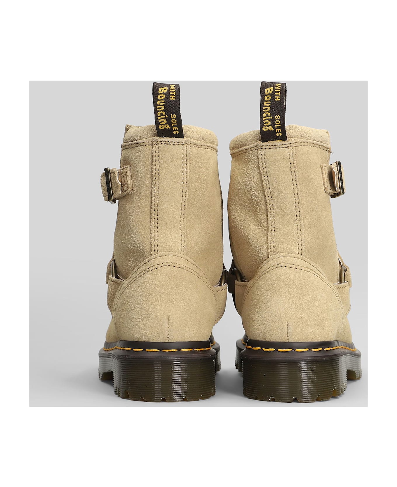 Dr. Martens Anistone Hrns Low Heels Ankle Boots In Beige Suede - beige