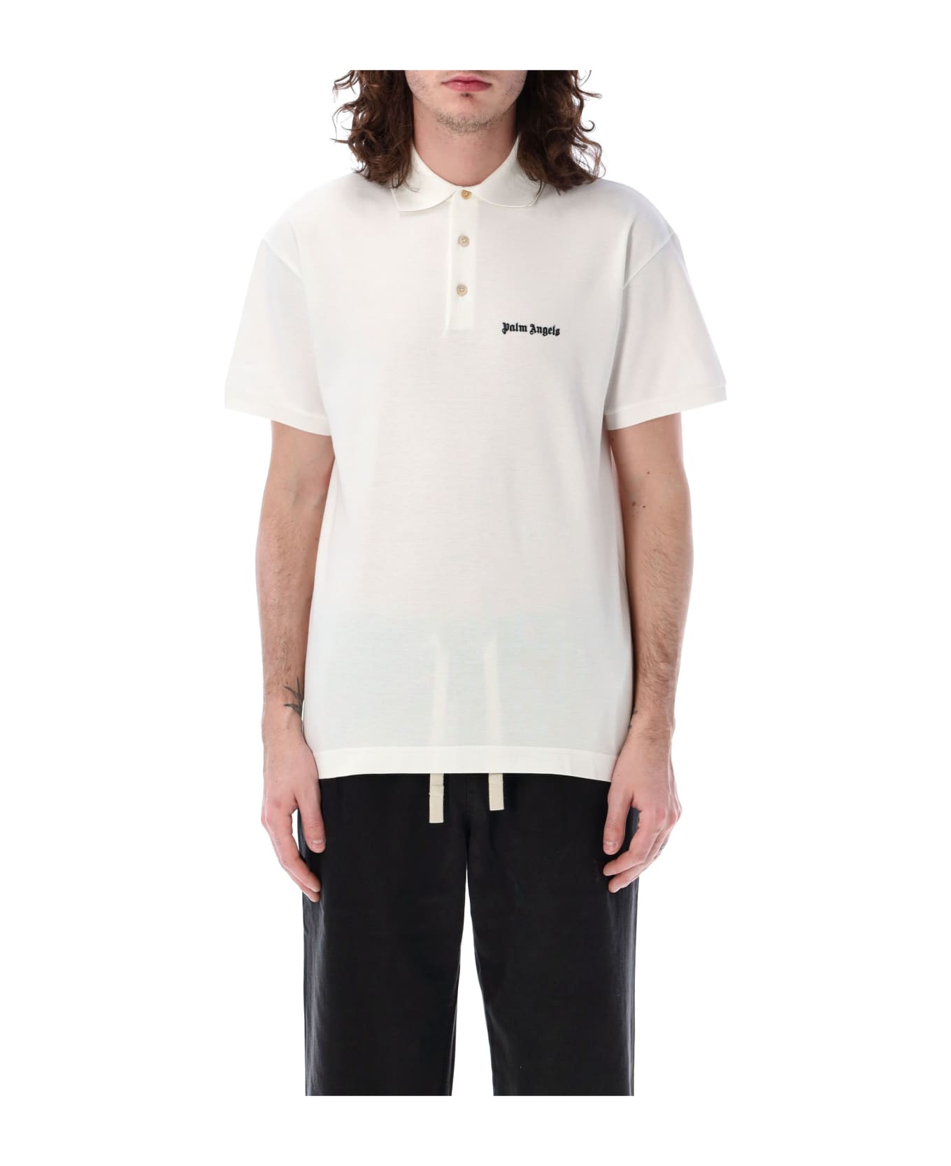 Palm Angels Classic Logo Polo Shirt - White