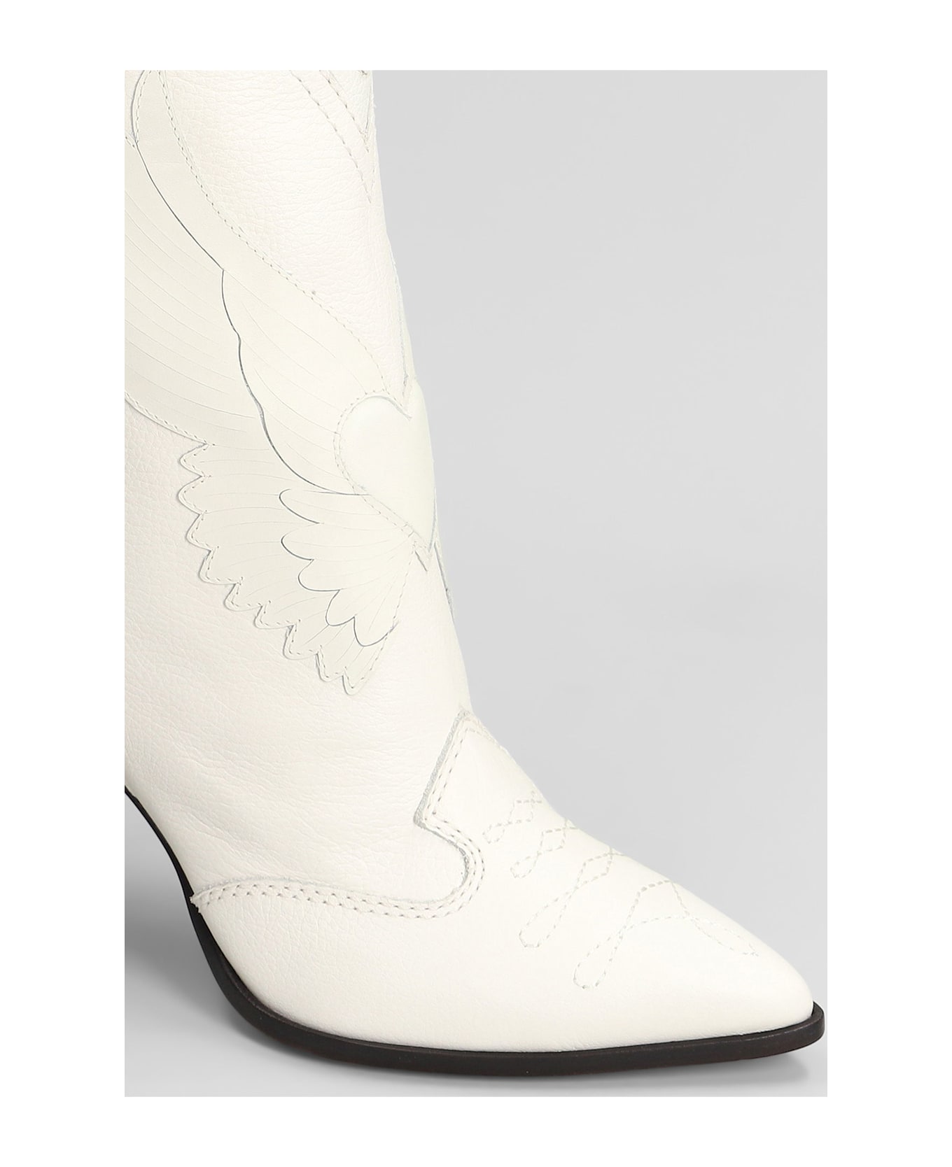Sophia Webster Cherub Texan Ankle Boots In White Leather - white