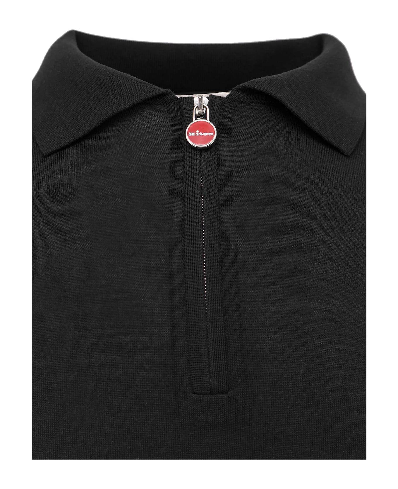 Kiton Wool Polo Shirt - Black