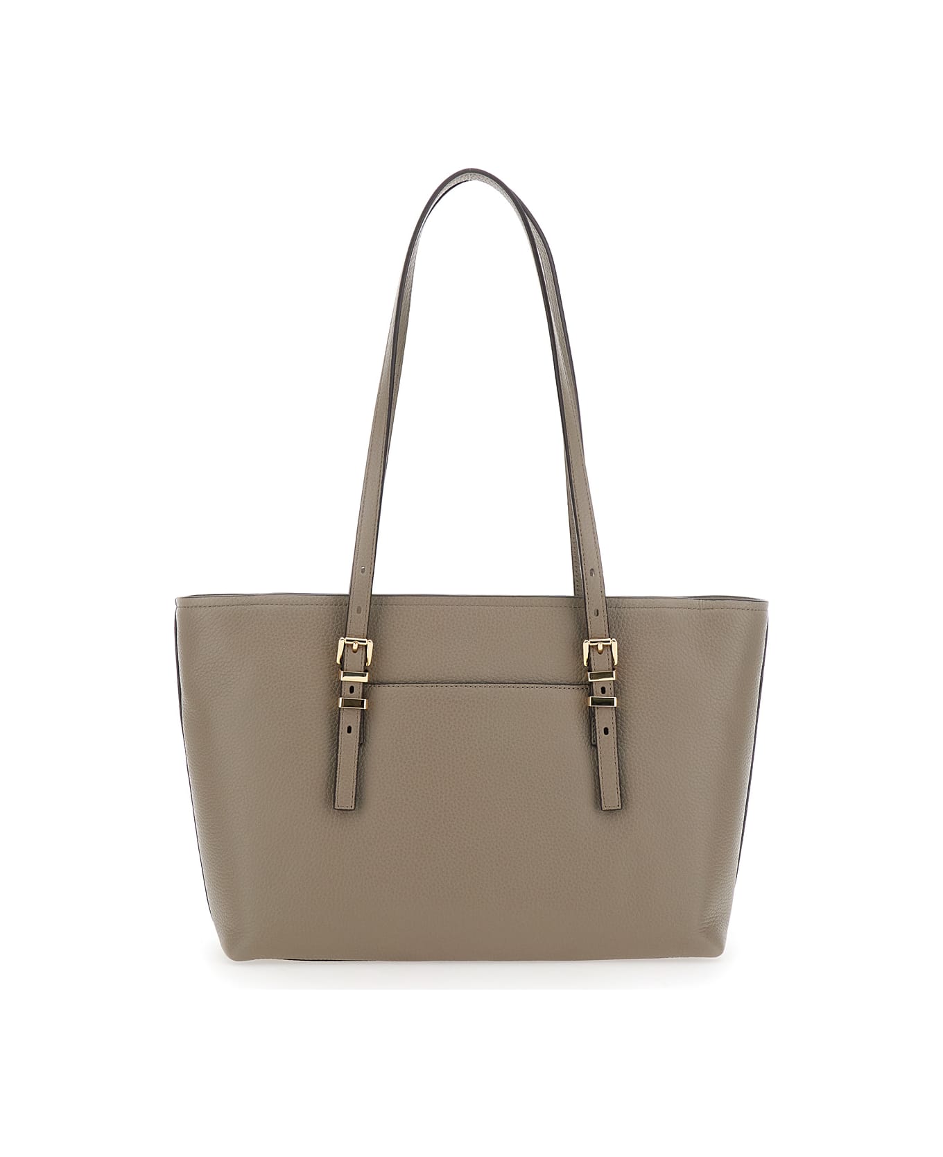 MICHAEL Michael Kors 
quinn
 Grey Medium Tote Bag With Removable Logo Charm And Embossed Logo Lettering On The Front In Grained Leather Woman - Grey トートバッグ