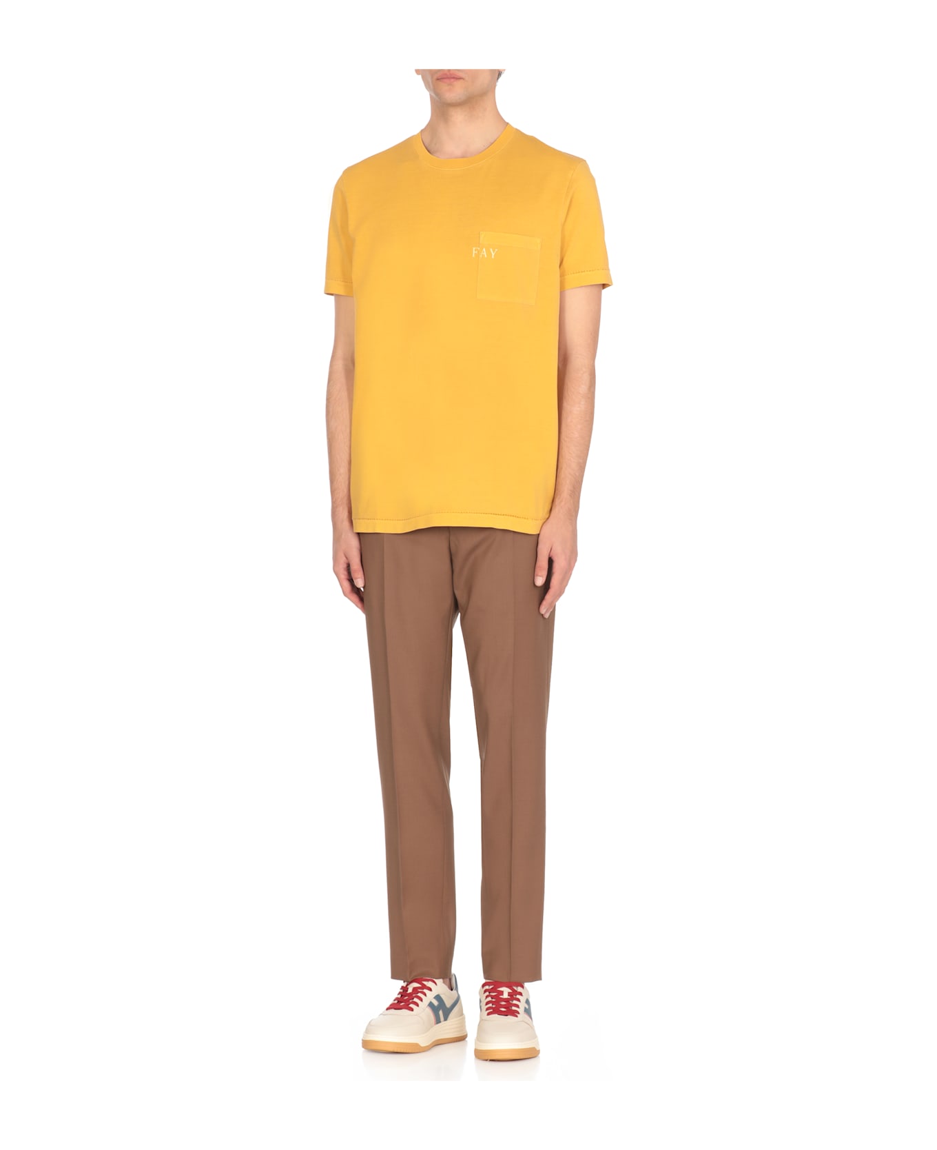 Fay T-shirt With Logo - Yellow