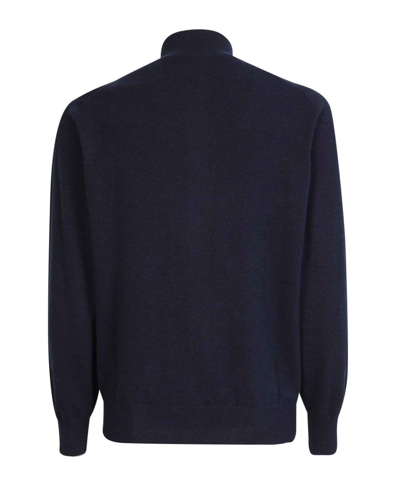 Brunello Cucinelli Zipped Knitted Cardigan - Navy ニットウェア