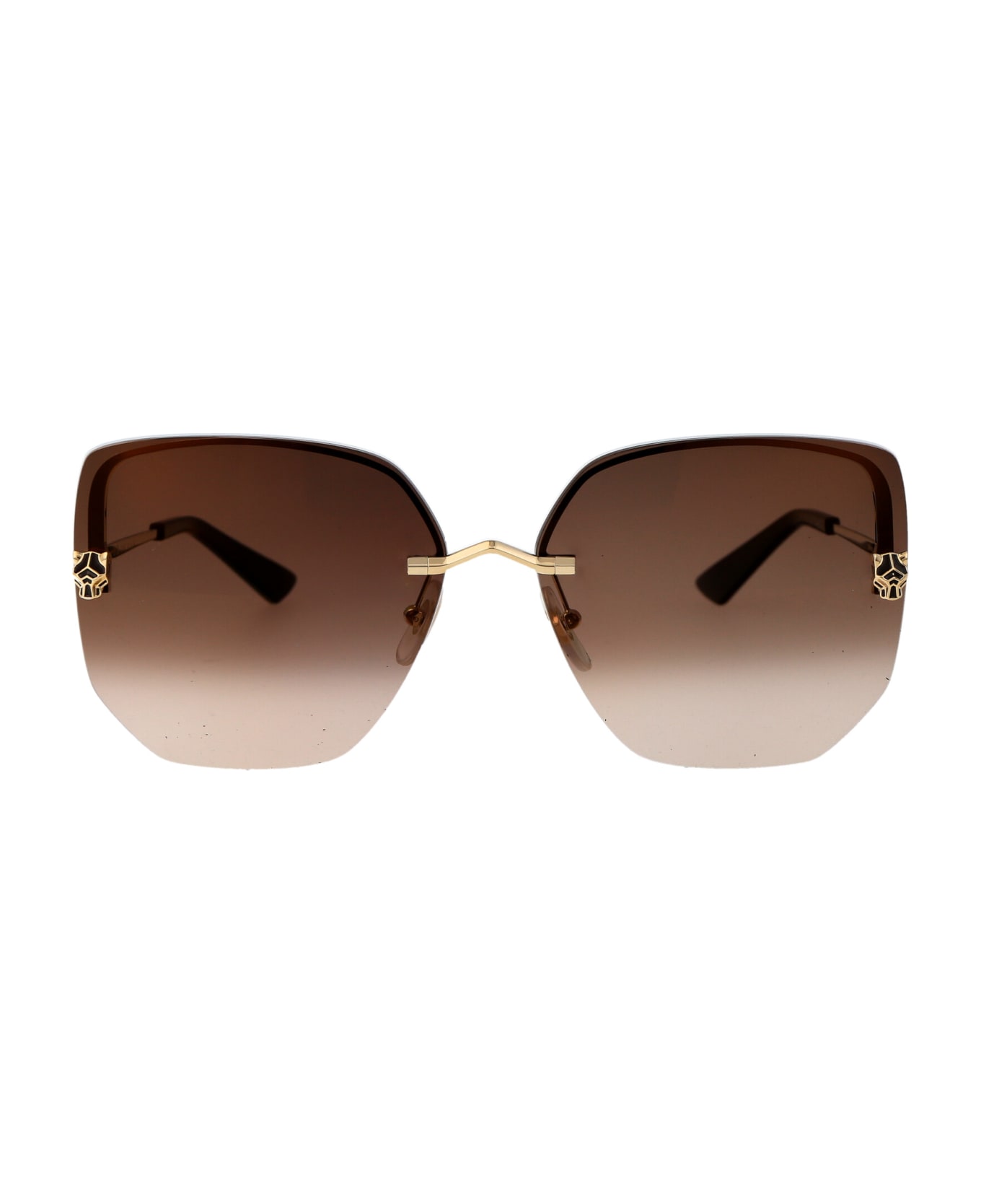 Cartier Eyewear Ct0432s Sunglasses - 002 GOLD GOLD BROWN