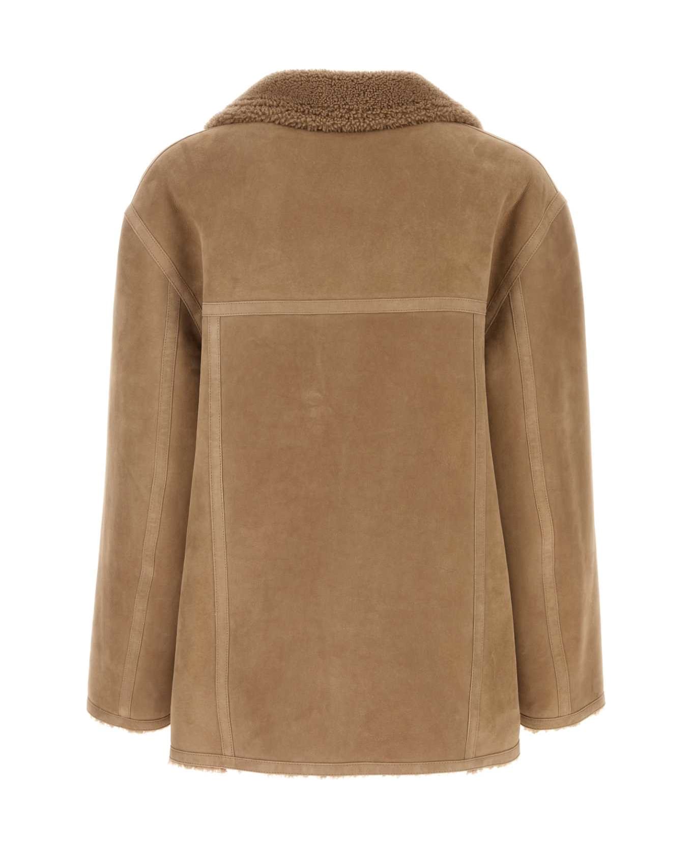 Fendi Camel Shearling Jacket - NATURAL コート
