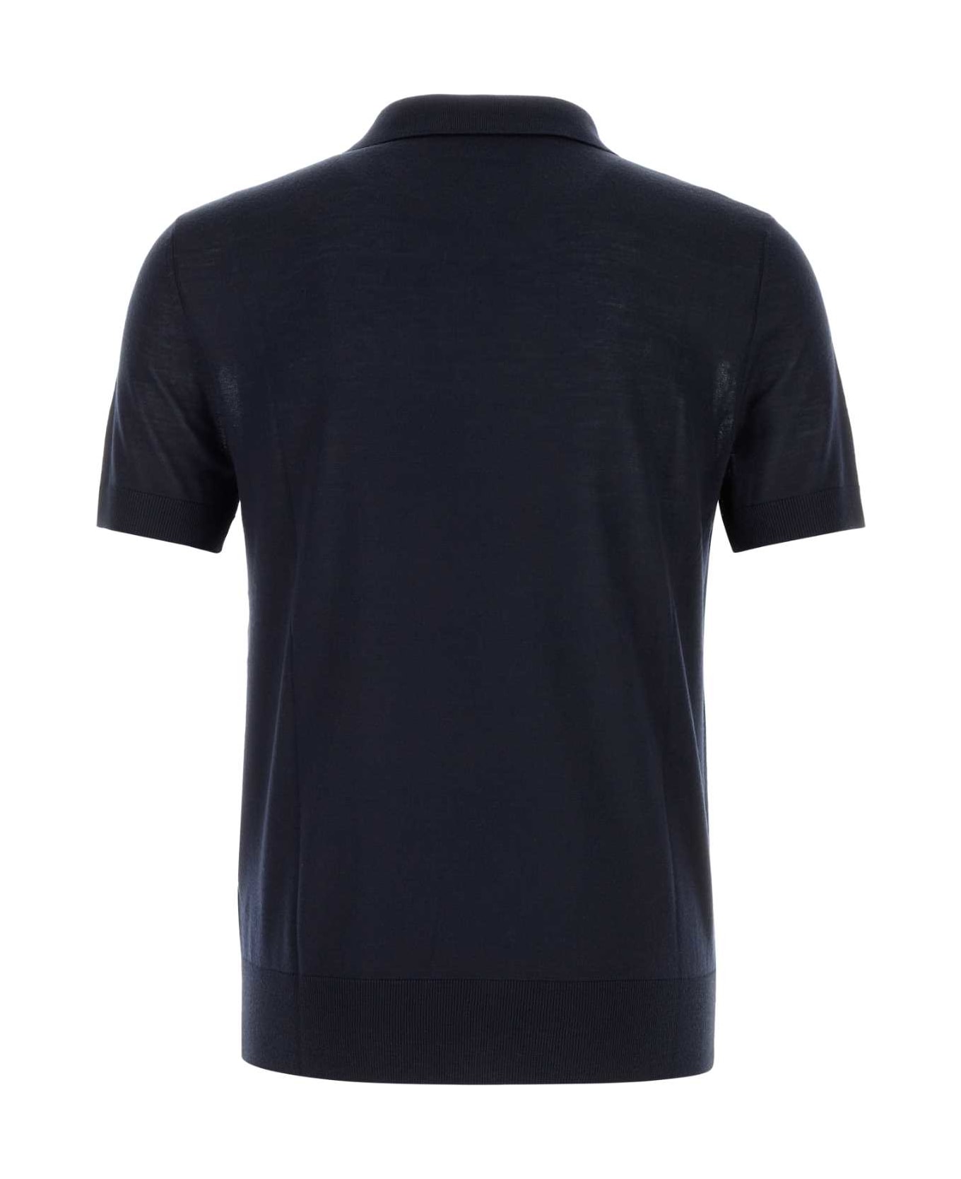 Dsquared2 Dark Blue Wool Polo Shirt - NAVYBLUE