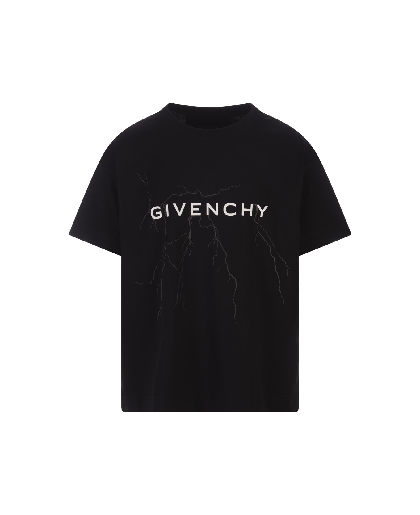 Givenchy Loose T-shirt In Black Cotton With Reflective Pattern - Black