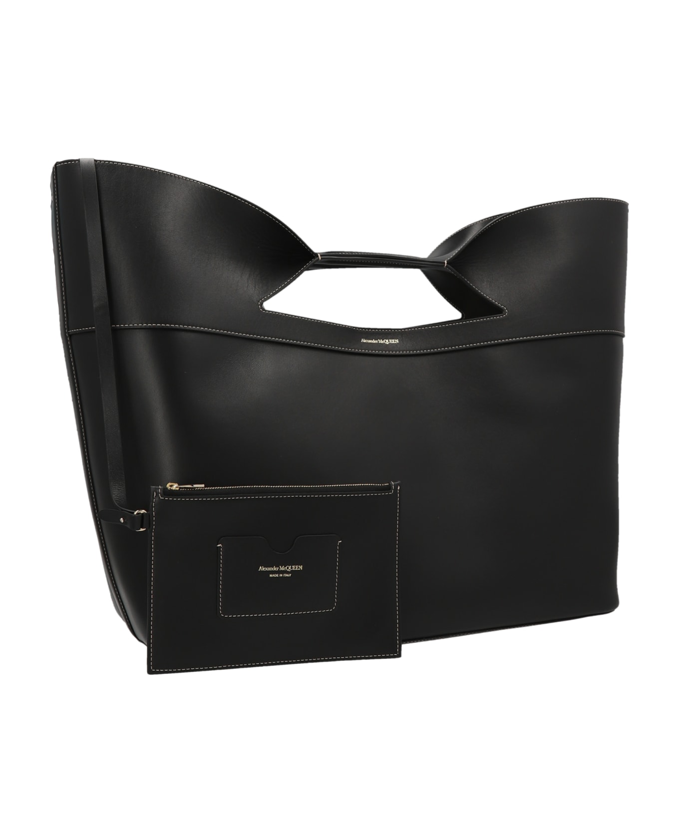 Alexander McQueen The Bow Leather Bag - Black トートバッグ