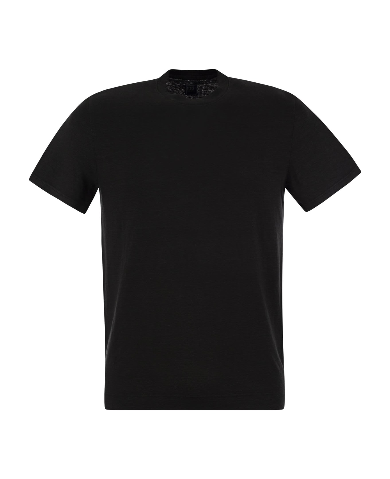 Fedeli Linen Flex T-shirt - Black シャツ