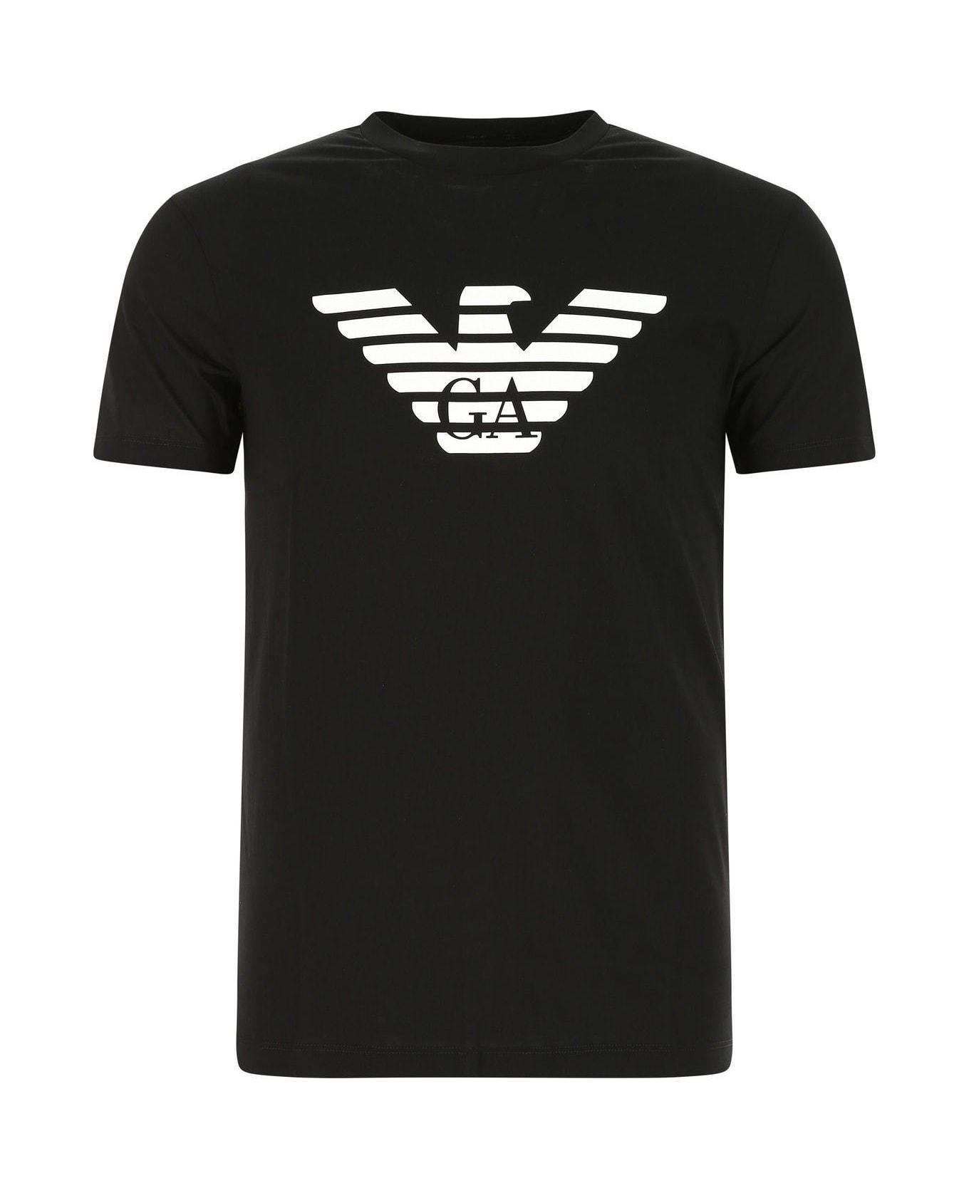 Emporio Armani Black Cotton T-shirt - Black