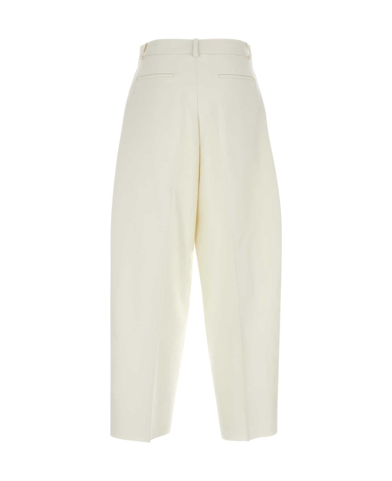 Valentino Garavani Ivory Wool Blend Pant - AVORIO