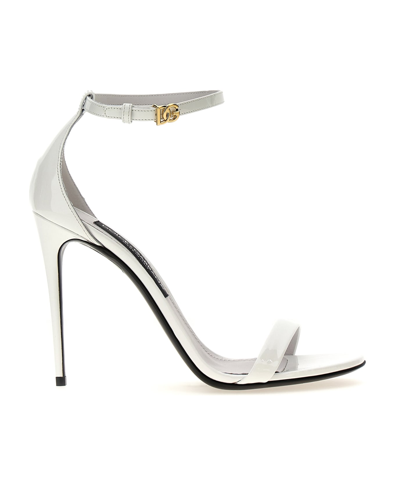Dolce & Gabbana Patent Leather Sandals - White