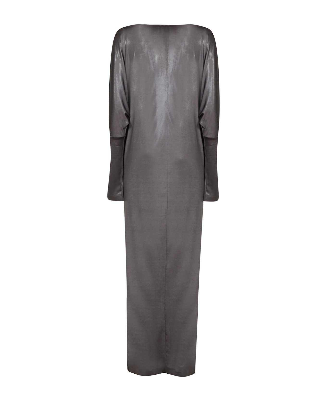 Norma Kamali Grey Long Wrap Side Slit Dress - Grey