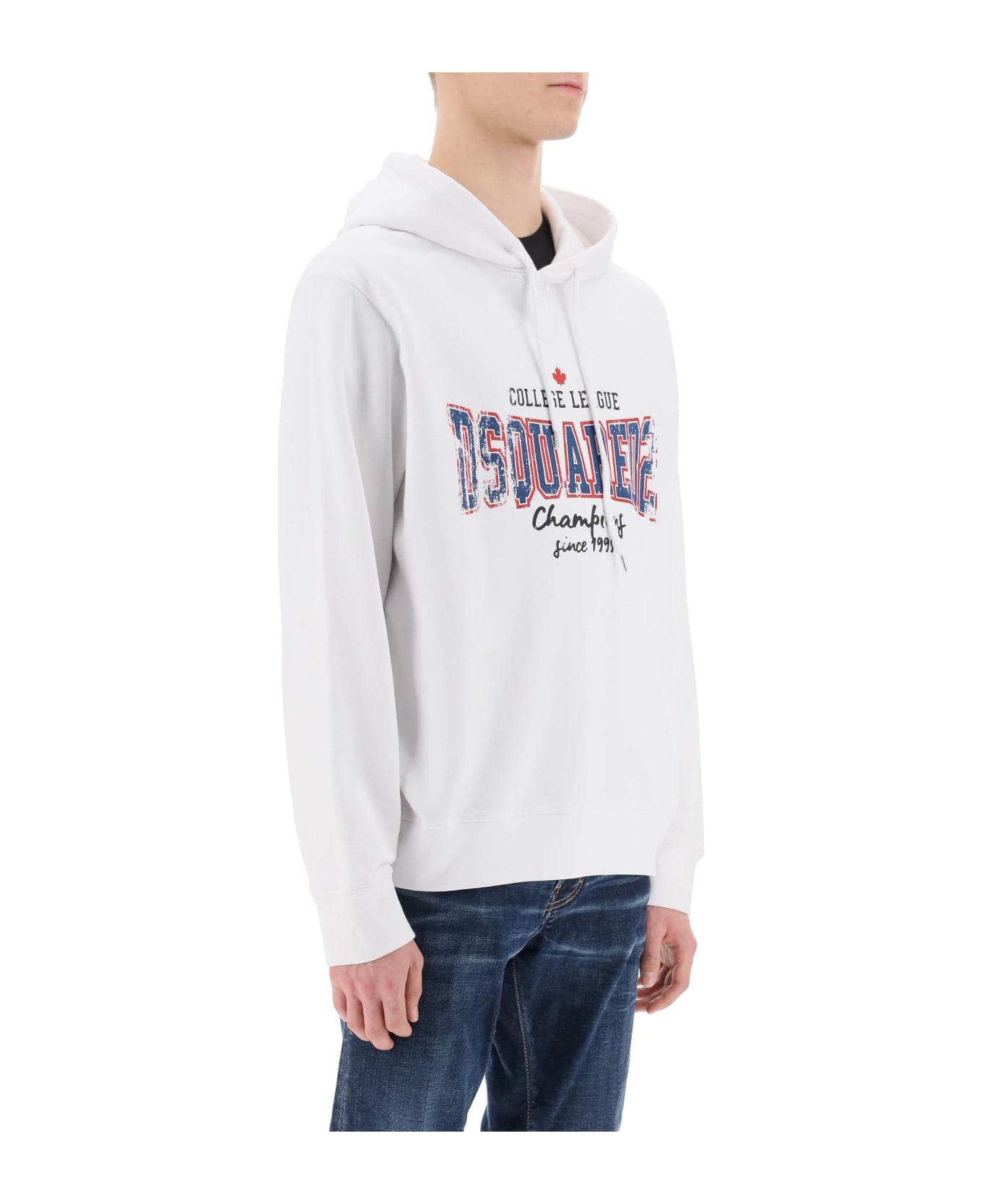 Dsquared2 College League Cool Fit Hoodie - WHITE (White)